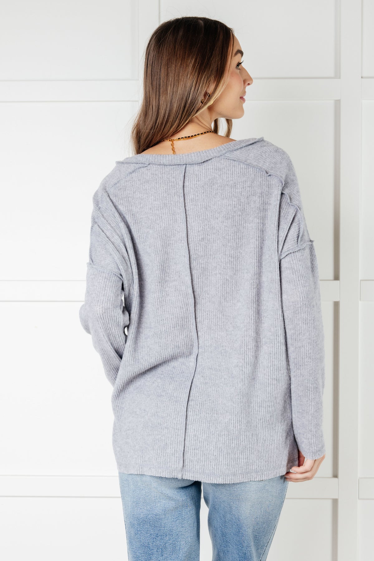 Basically Freezing Brushed Hacci Top in Heather Grey - 1/1/2025