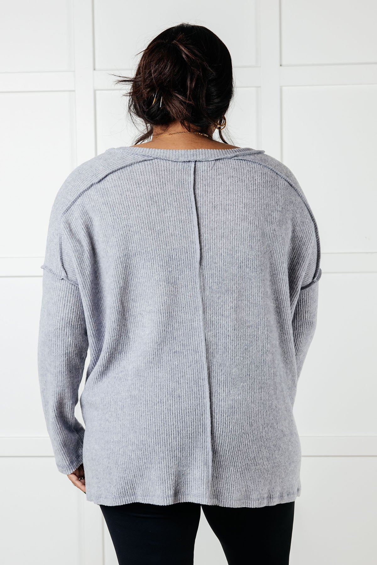 Basically Freezing Brushed Hacci Top in Heather Grey - 1/1/2025