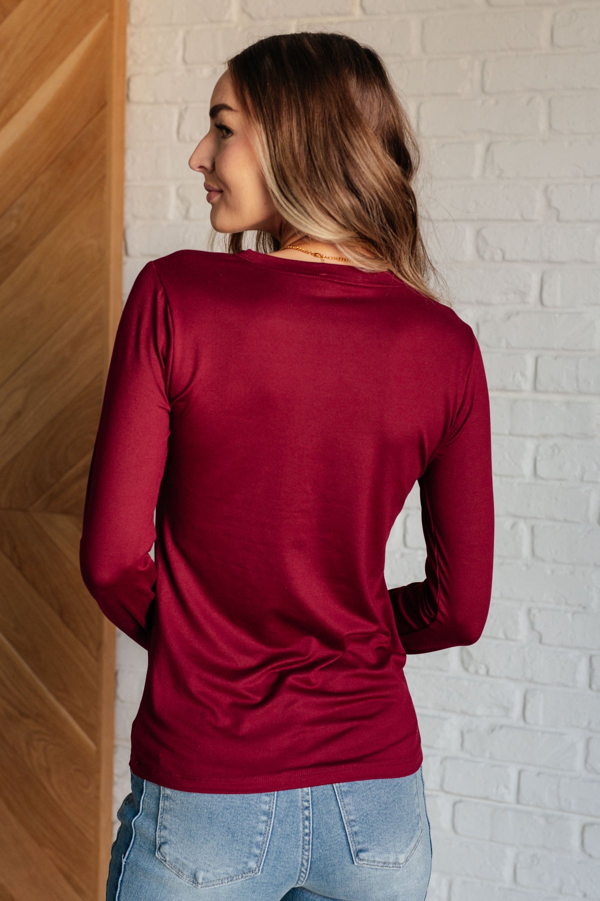 Basically Perfect Brushed Microfiber Tee in Cabernet - 11/13/2024