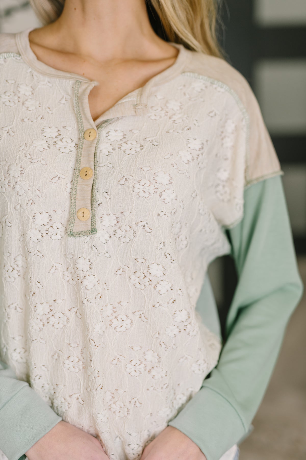 Because I Can Drop Shoulder Henley Top - 2/17/2026 NEW