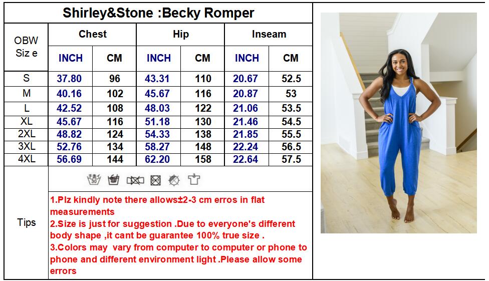 Becky Romper in Assorted Colors - RTS