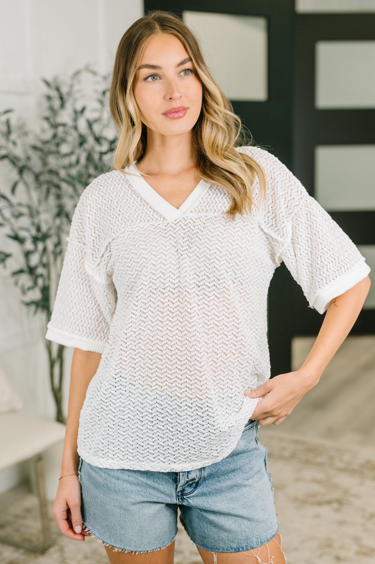 Beginning to Care Textured Oversized Top - 6/9/2026