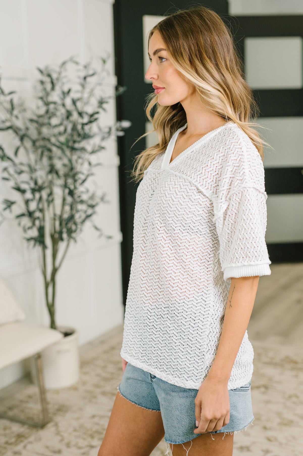 Beginning to Care Textured Oversized Top - 6/9/2026