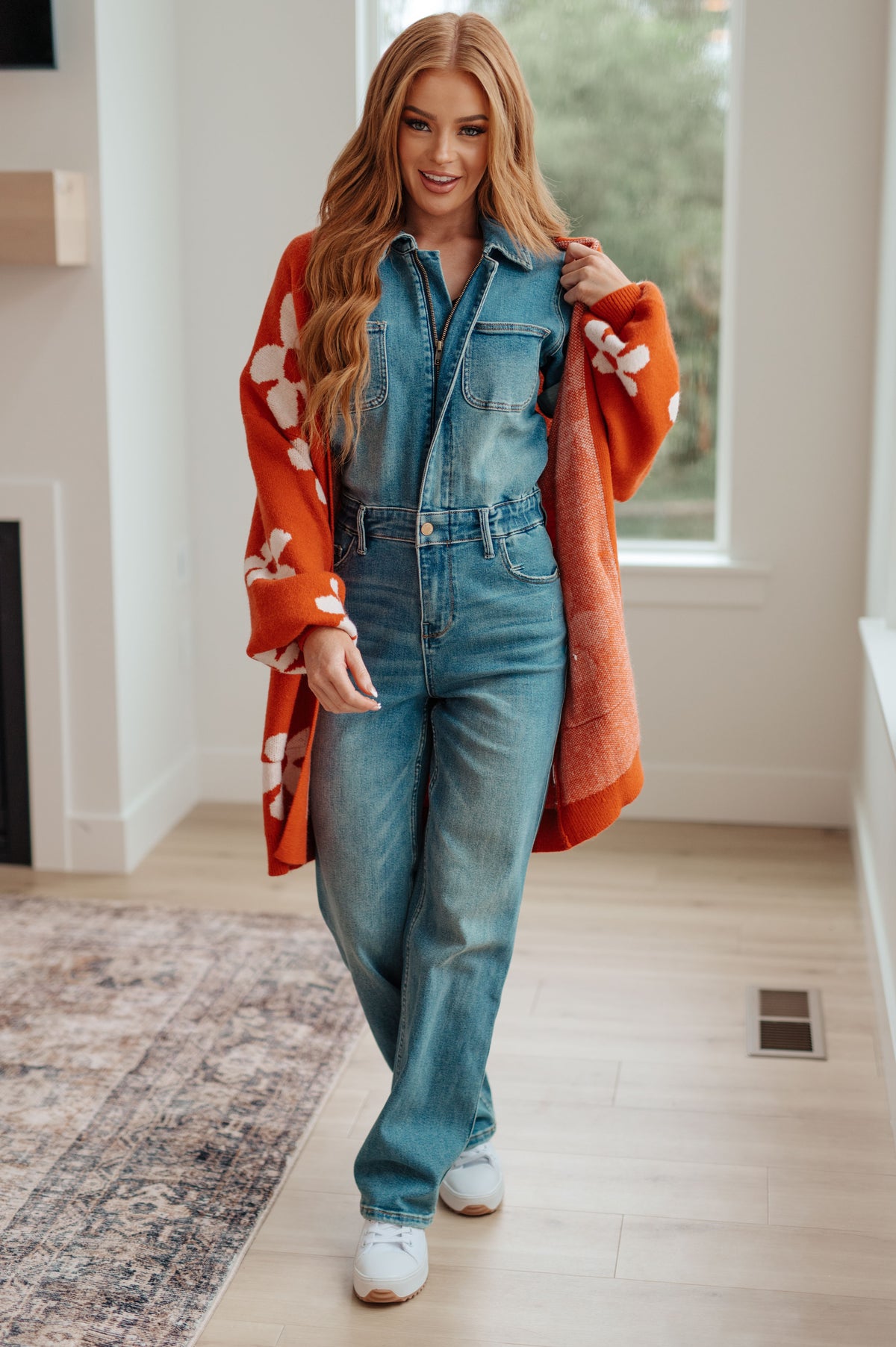 Enough Anyways Floral Cardigan in Burnt Orange - 10/27/2025