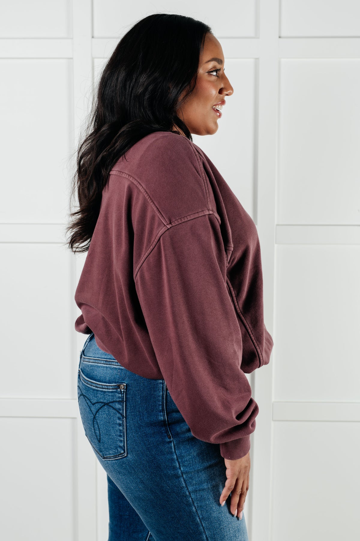 Beyond the Basics Pullover in Eggplant - 1/8/2025