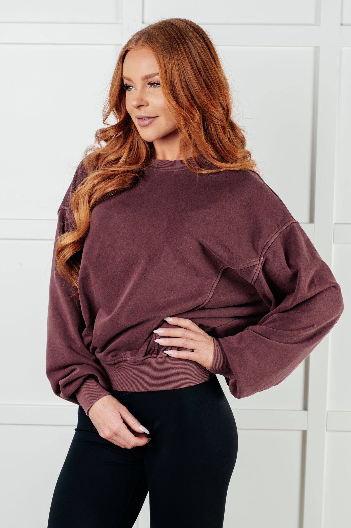 Beyond the Basics Pullover in Eggplant - 1/8/2025