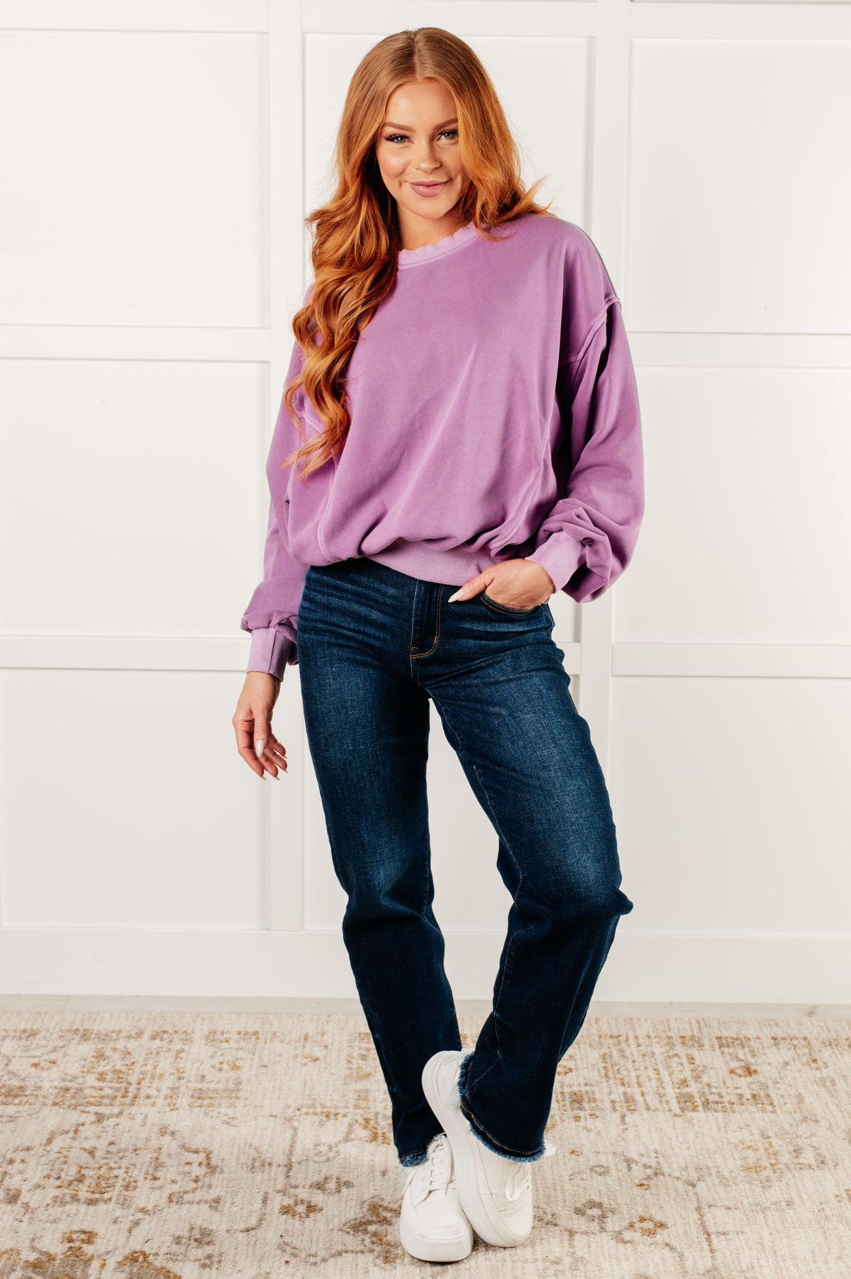 Beyond the Basics Pullover in Violet - 1/8/2025