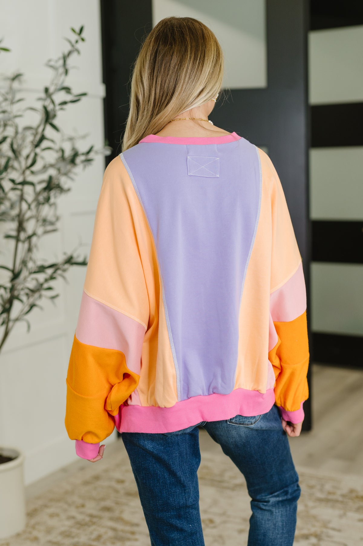 Blockbuster Color Block Pullover in Muted - 8/14/2025