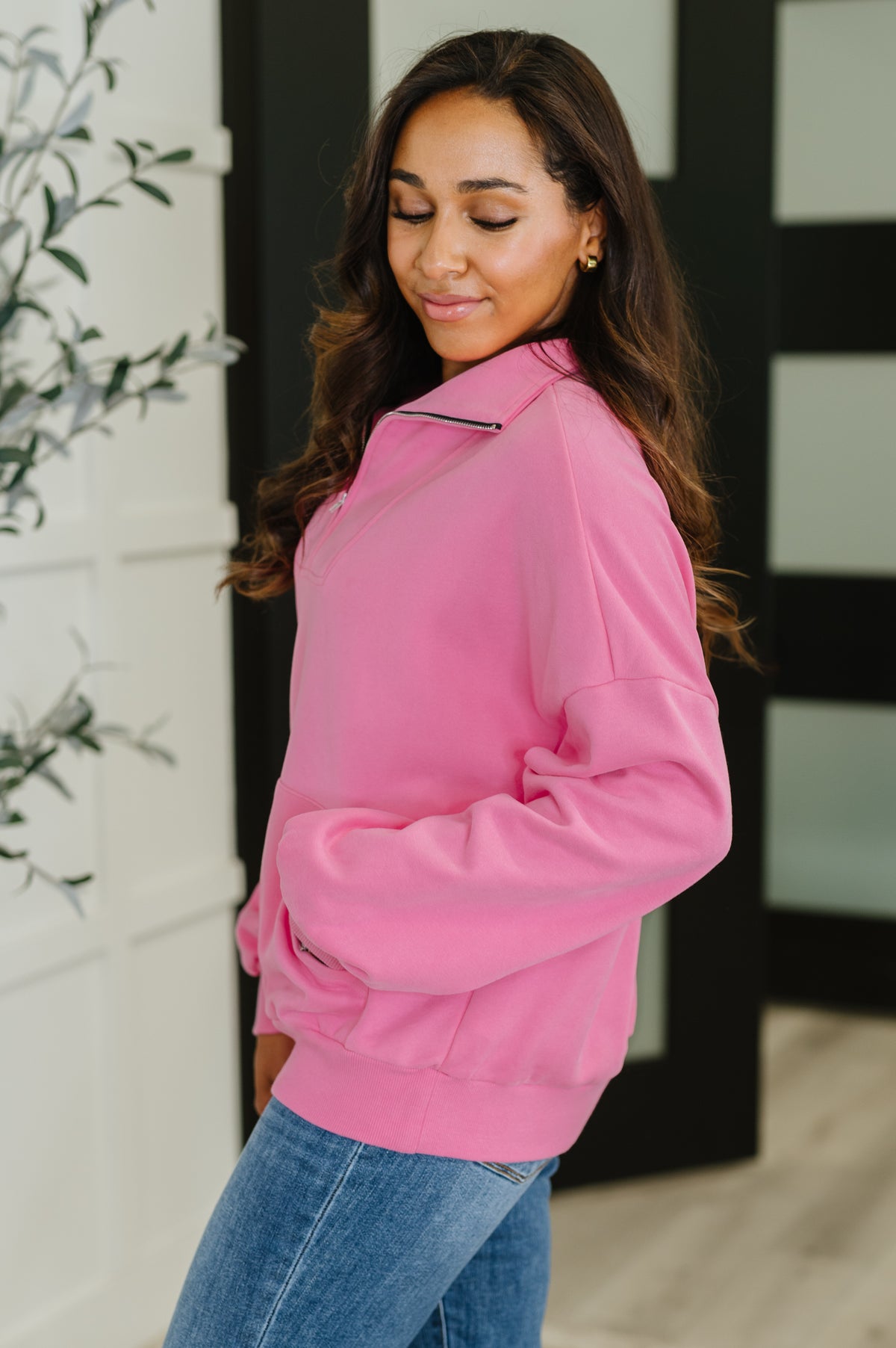 Bonbon Delight Half Zip Pullover in Pink - 9/9/2025