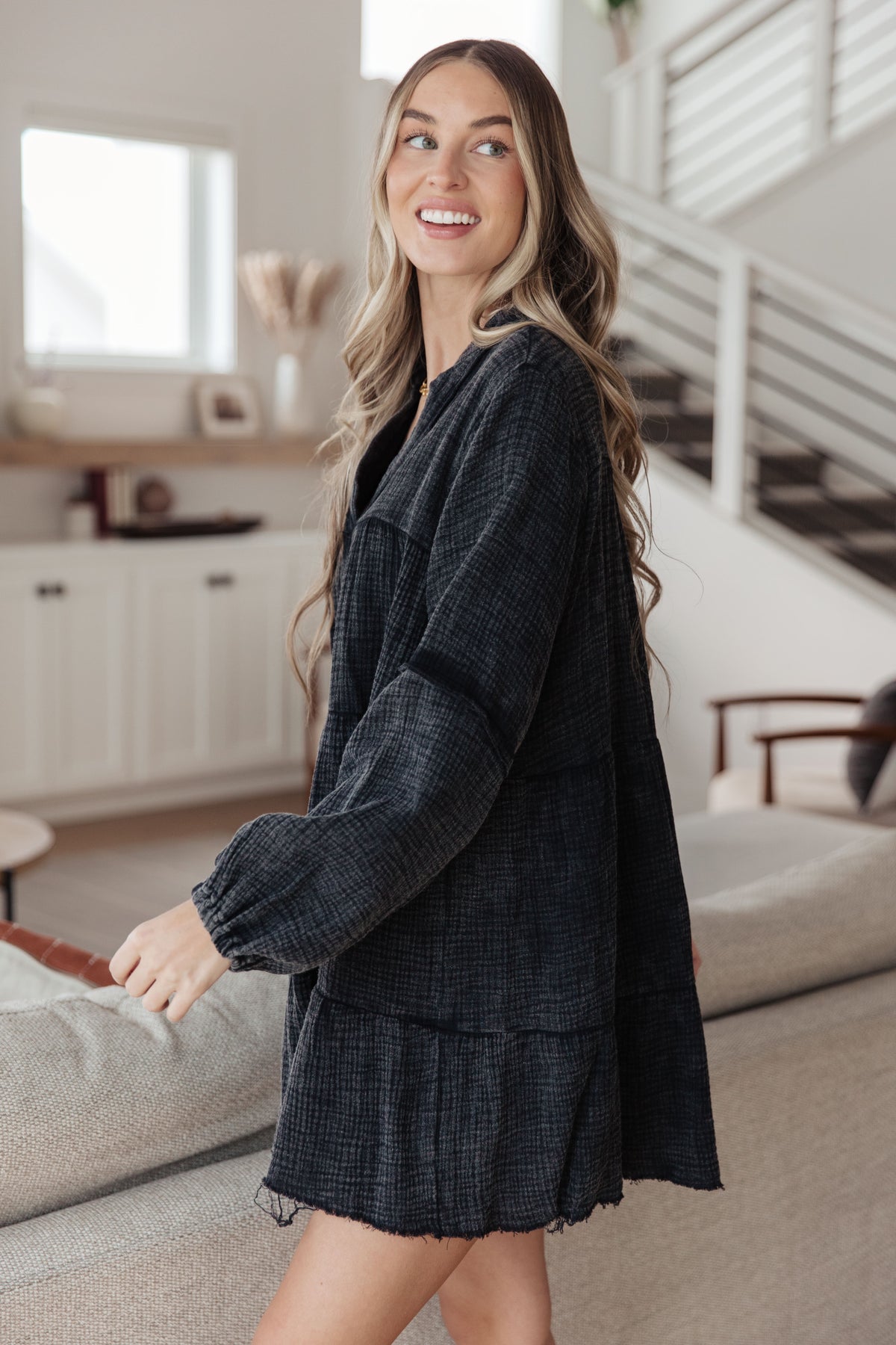 Borrowed Time Mineral Wash V-Neck Dress - 11/6/2025
