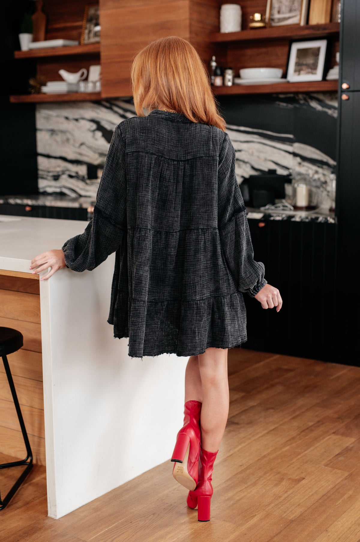 Borrowed Time Mineral Wash V-Neck Dress - 11/6/2025