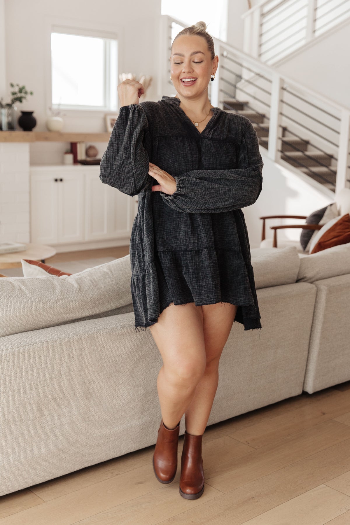 Borrowed Time Mineral Wash V-Neck Dress - 11/6/2025
