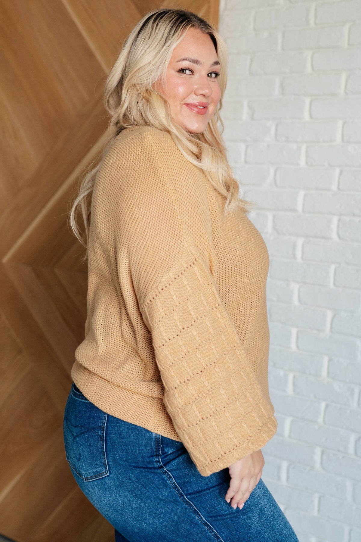 Bubbly Personality Bubble Sleeve Sweater in Wheat - 12/5/2024