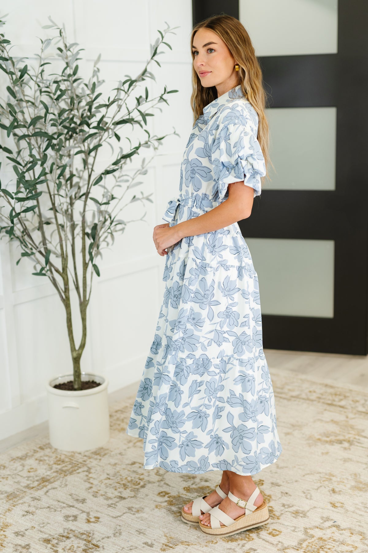 Budding Romance Collared Button-Down Dress - 6/6/2025 NEW