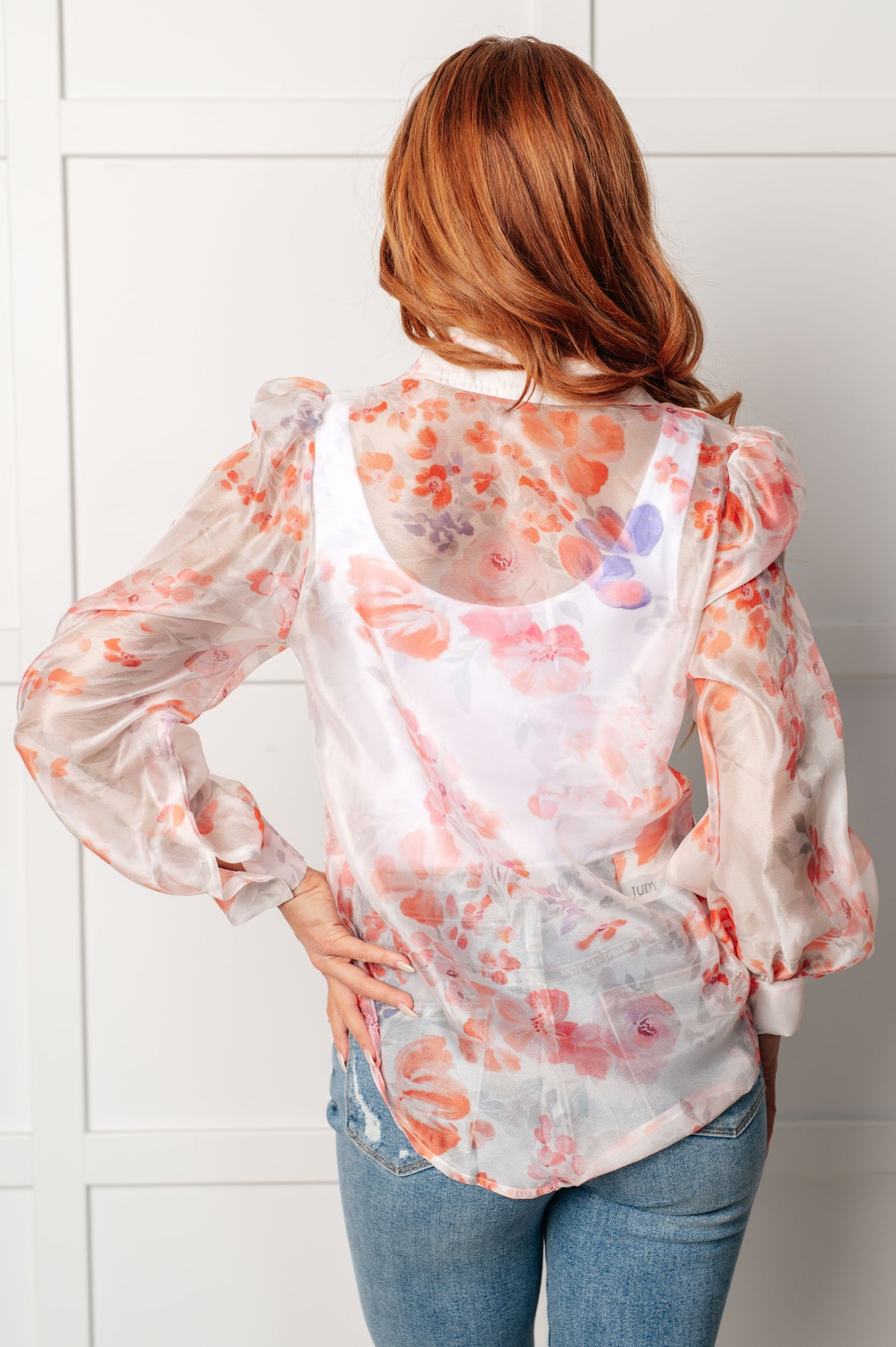 Call Me Back Sheer Floral Button Up Blouse - 12/17/2024