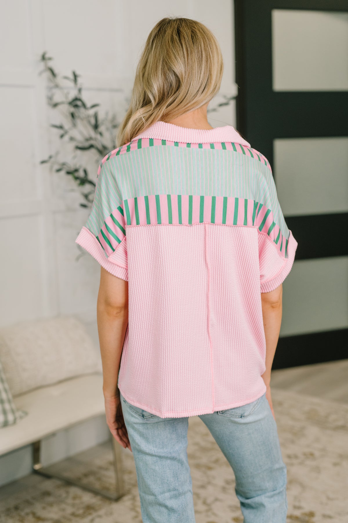 Can't Control It Collared Color Block Top - 6/5/2026