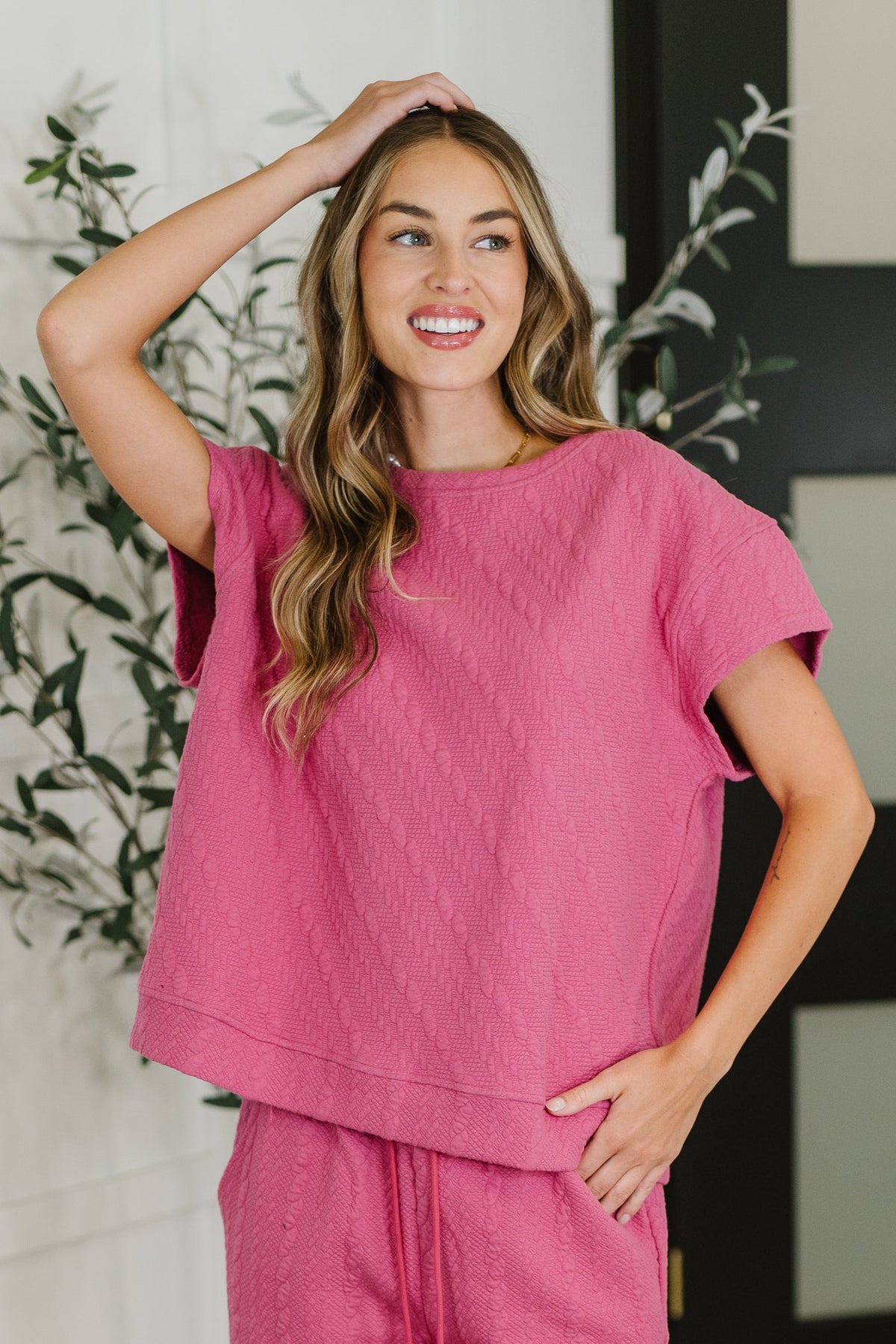 Can't Quit You Drop Shoulder Top in Magenta - 6/27/2025 NEW