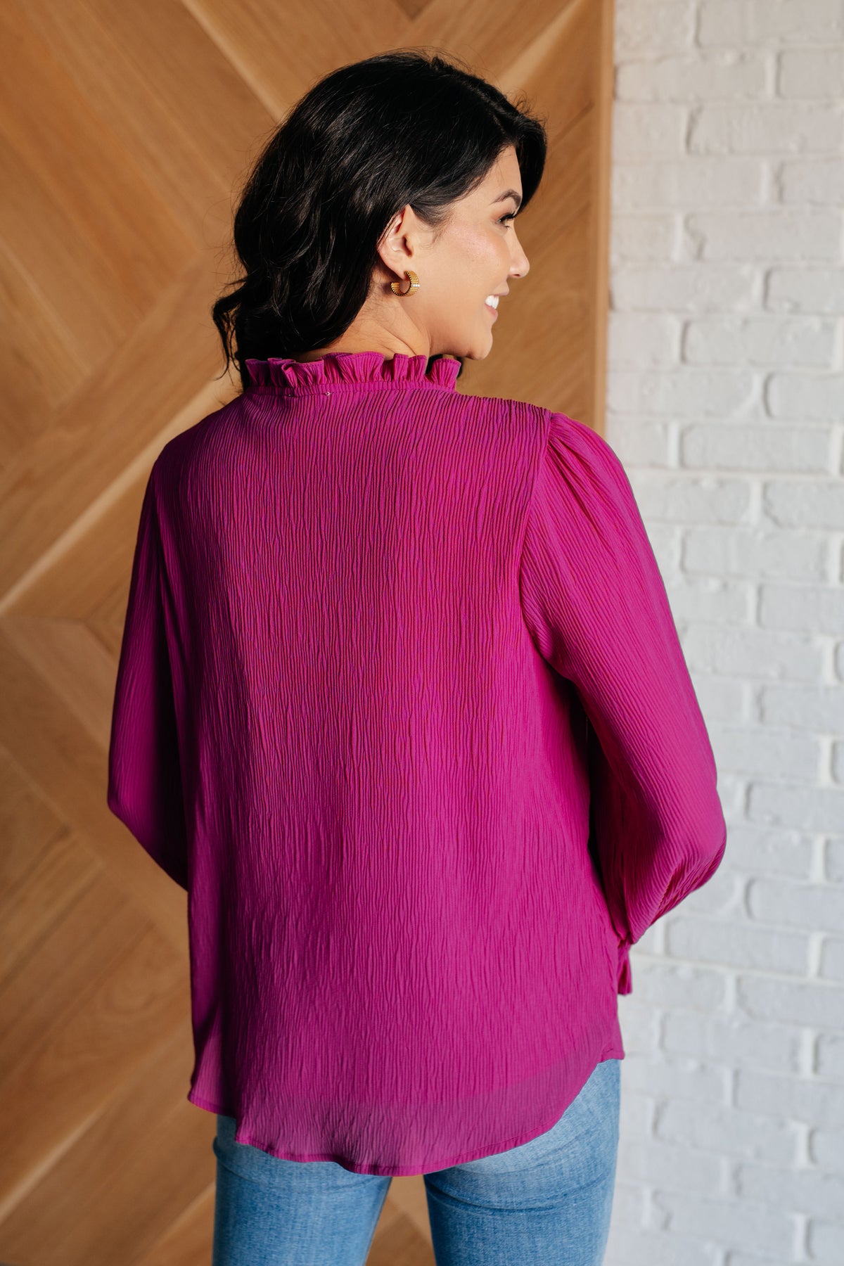 Candid Moment Ruffle Neckline Blouse - 11/5/2024