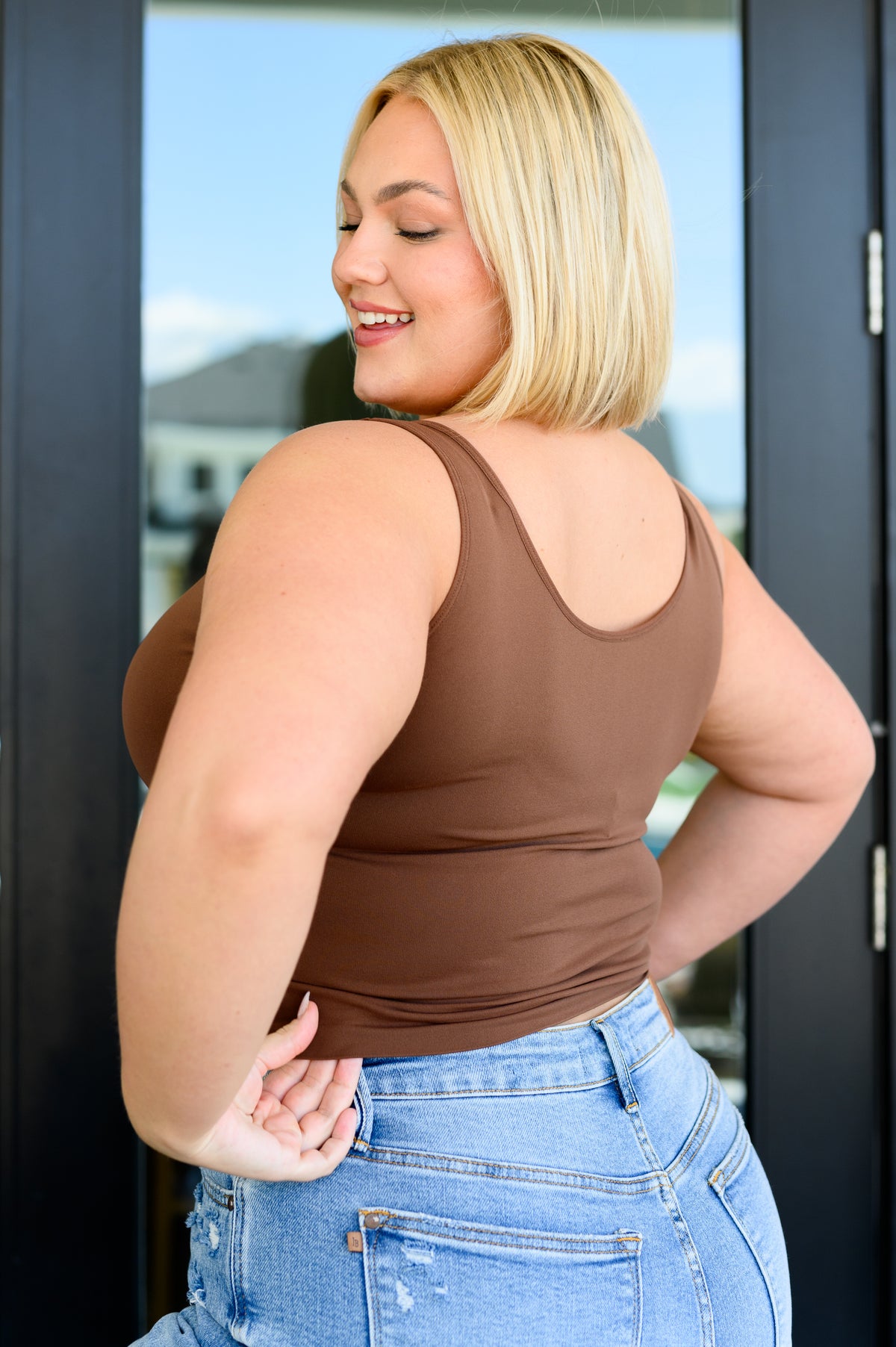 Carefree Seamless Reversible Tank in Brown - 10/26/2026