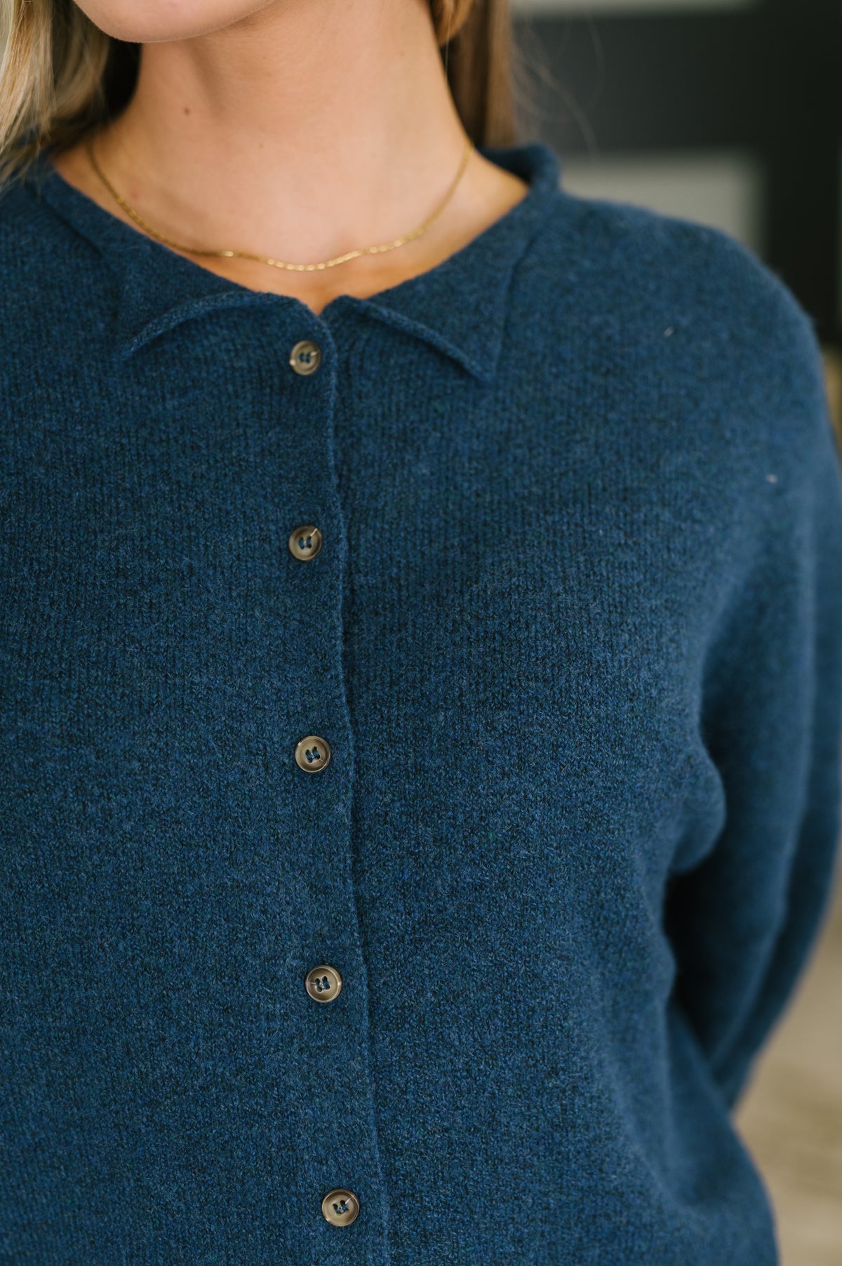 Careful Consideration Collared Button Down in Midnight - 10/30/2026