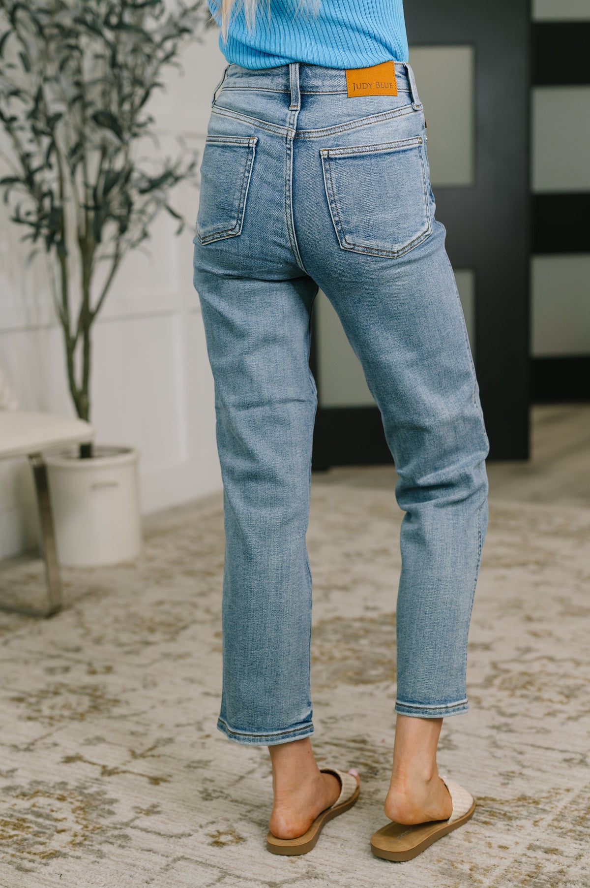 Carla High Waist Ankle Straight Jean in Break Through Blue - 7/15/2026