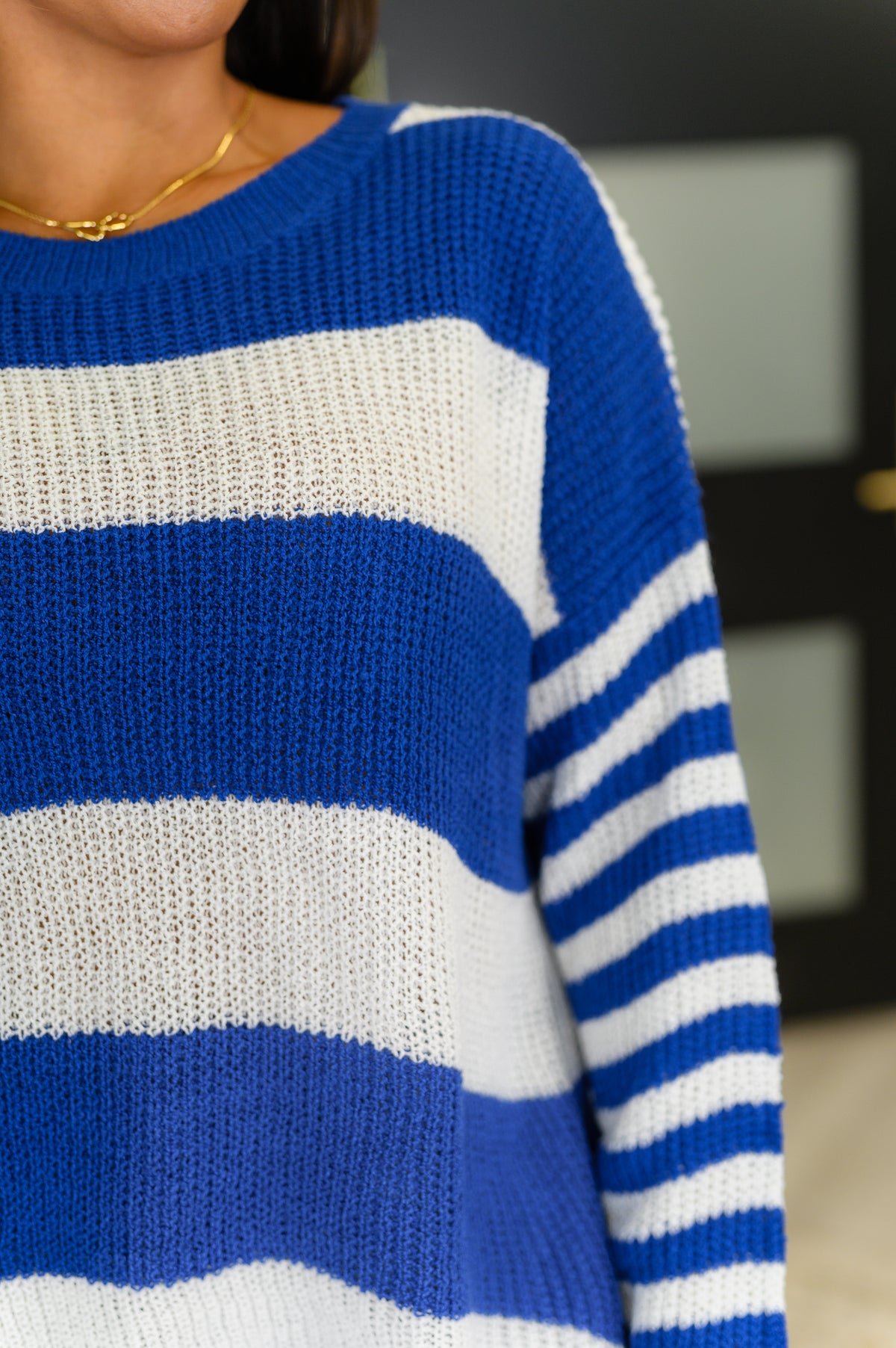 Casual Chaos Drop Shoulder Sweater in Royal Blue - 8/8/2025 NEW
