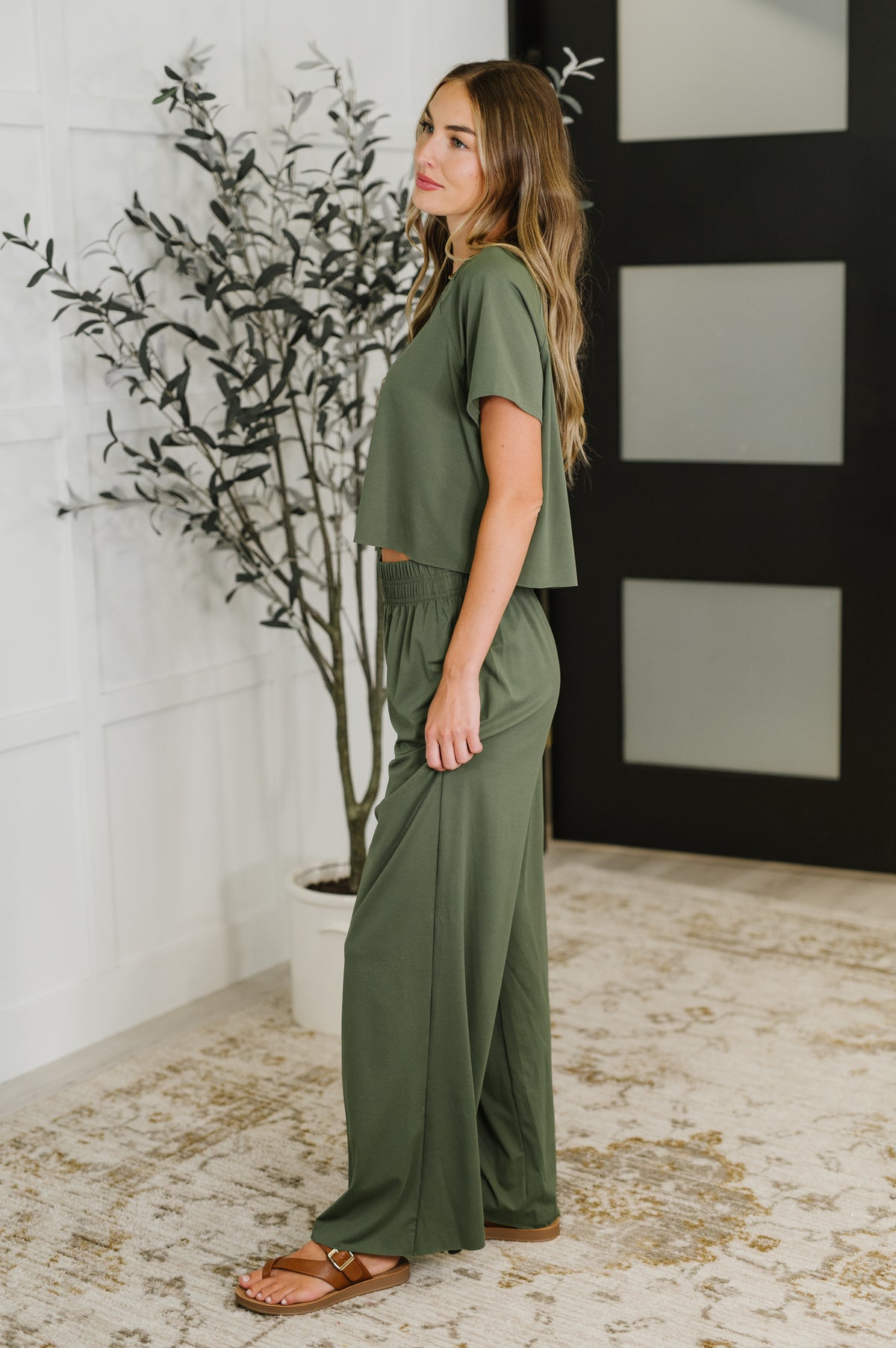 PREORDER: Casual Top and Bottom Set in Green - Ships in 2-3 weeks