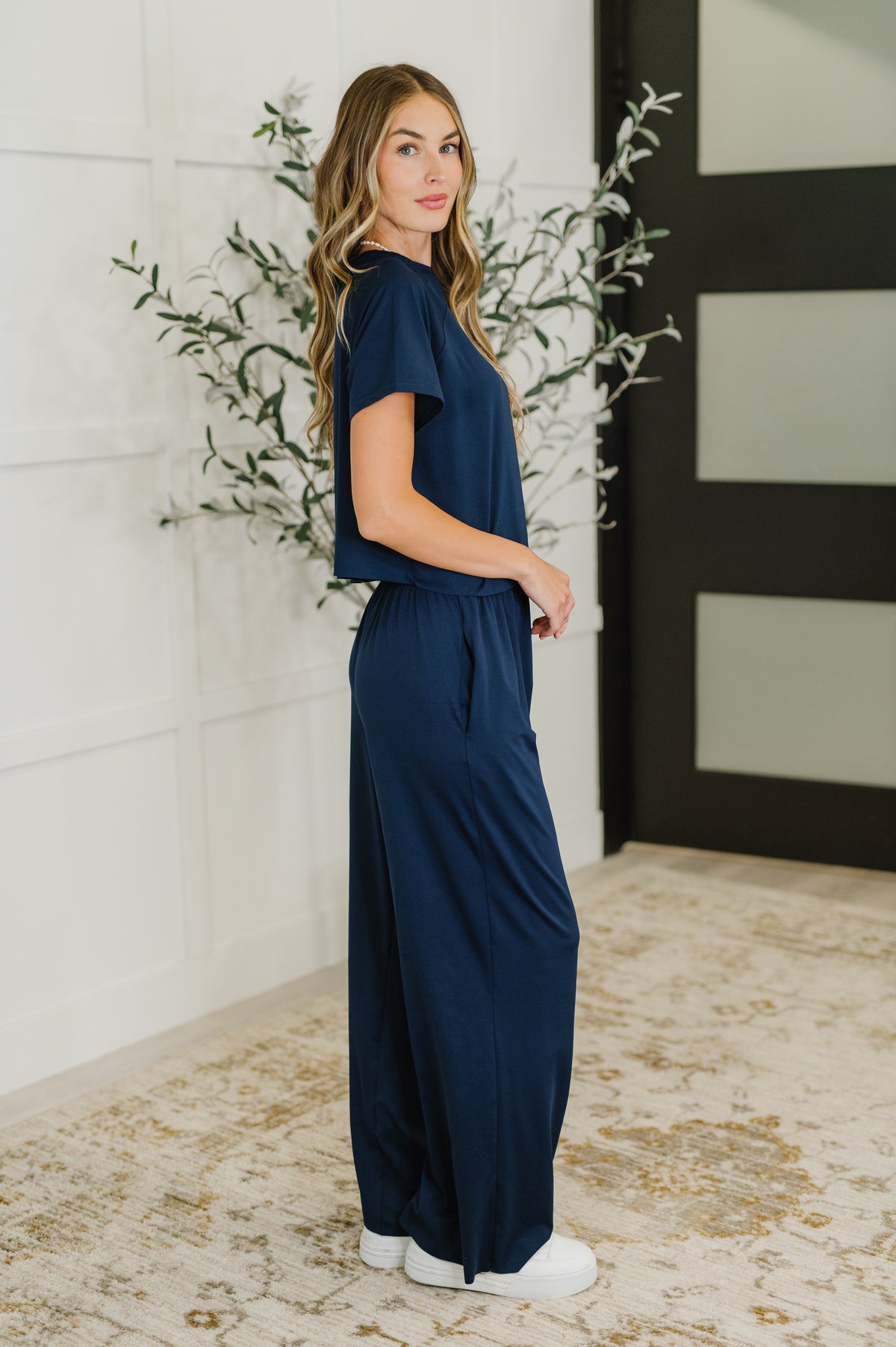 PREORDER: Casual Top and Bottom Set in Navy - Ships in 2-3 weeks