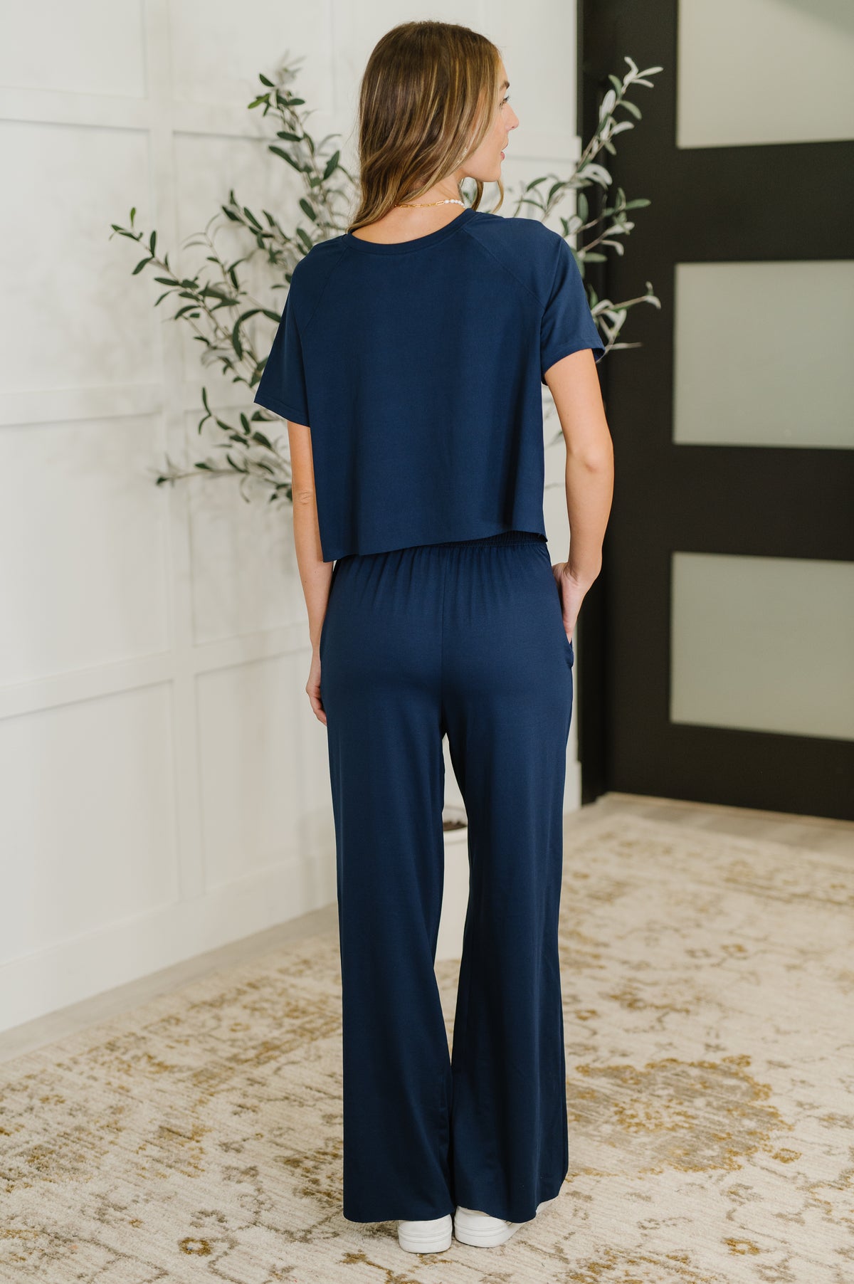 PREORDER: Casual Top and Bottom Set in Navy - Ships in 2-3 weeks
