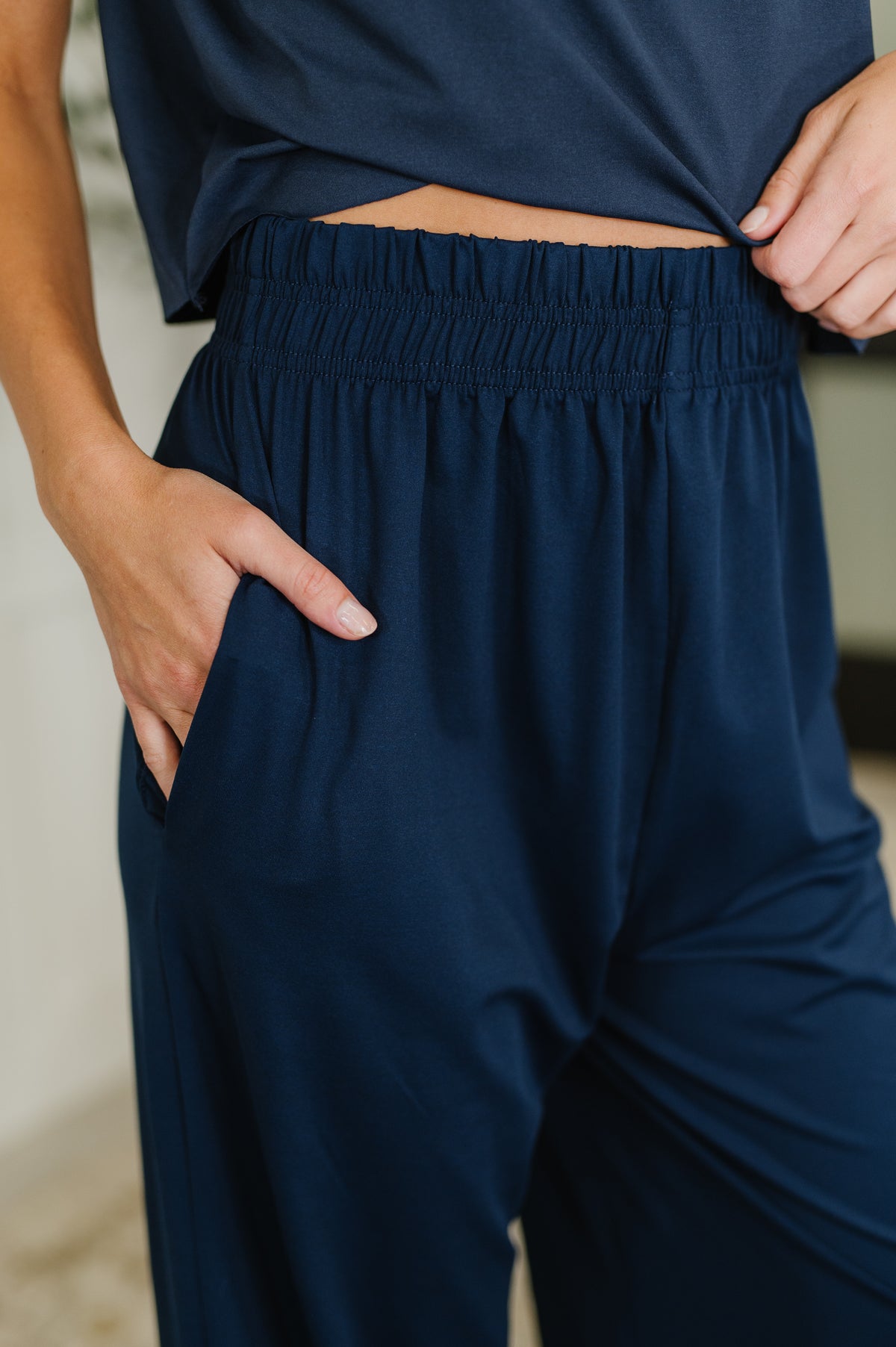PREORDER: Casual Top and Bottom Set in Navy - Ships in 2-3 weeks