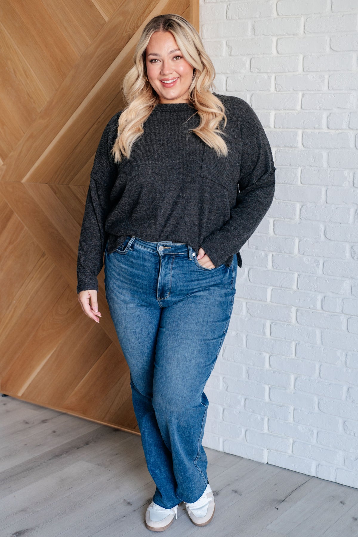 Casual Tuesday Ribbed Knit Sweater in Black - 10/2/2024