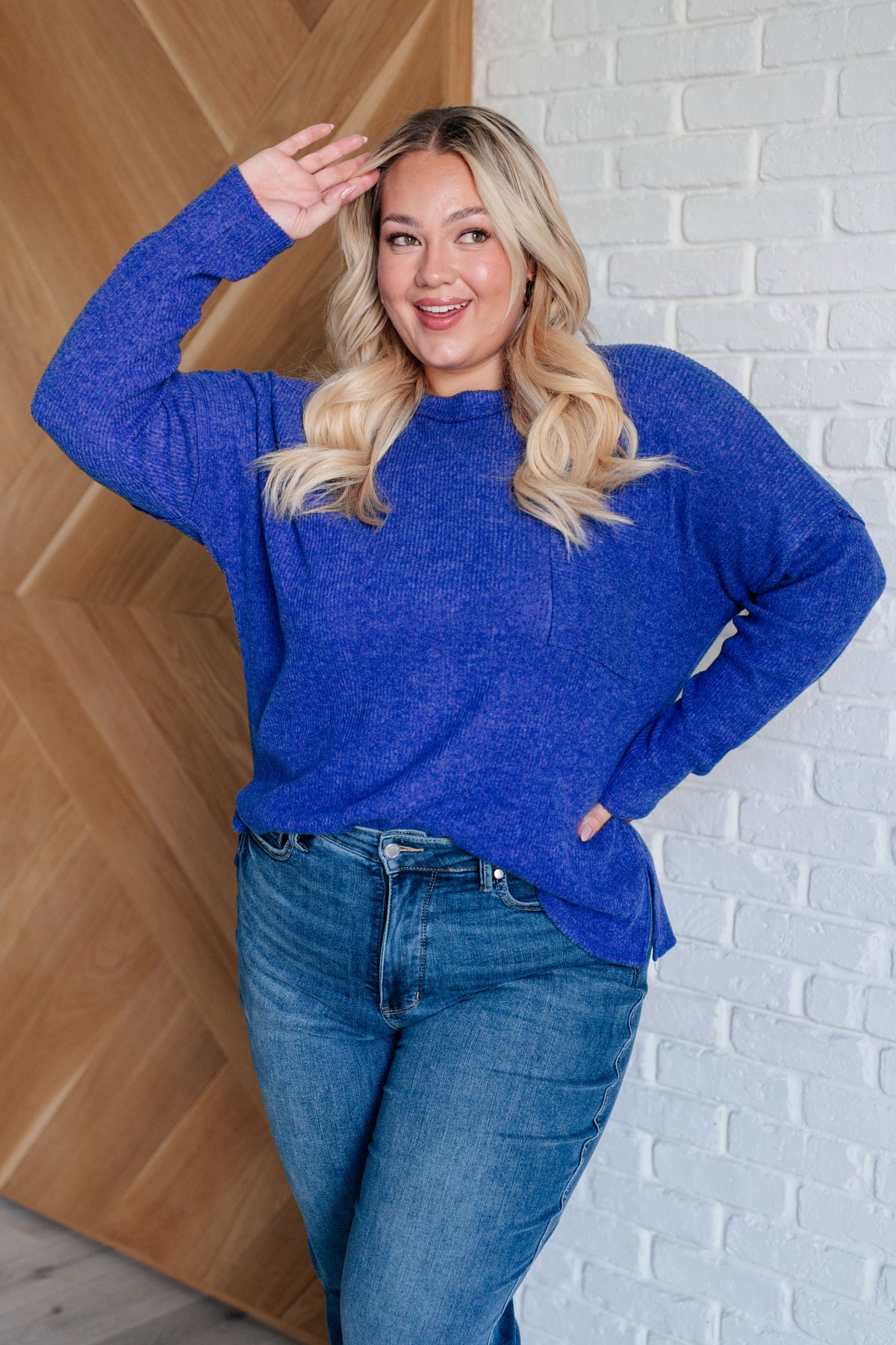 Casual Tuesday Ribbed Knit Sweater in Bright Blue - 10/2/2024