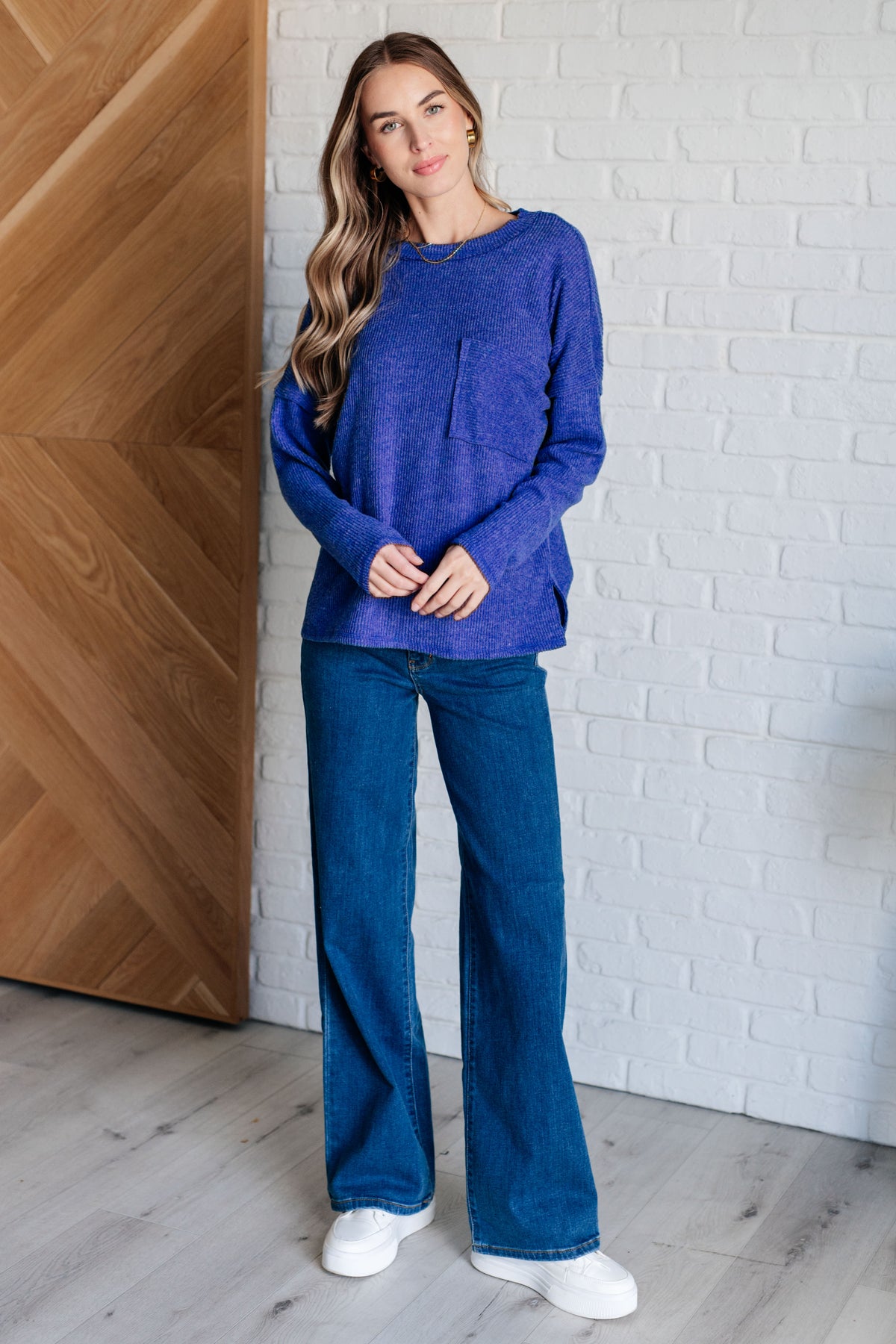 Casual Tuesday Ribbed Knit Sweater in Bright Blue - 10/2/2024