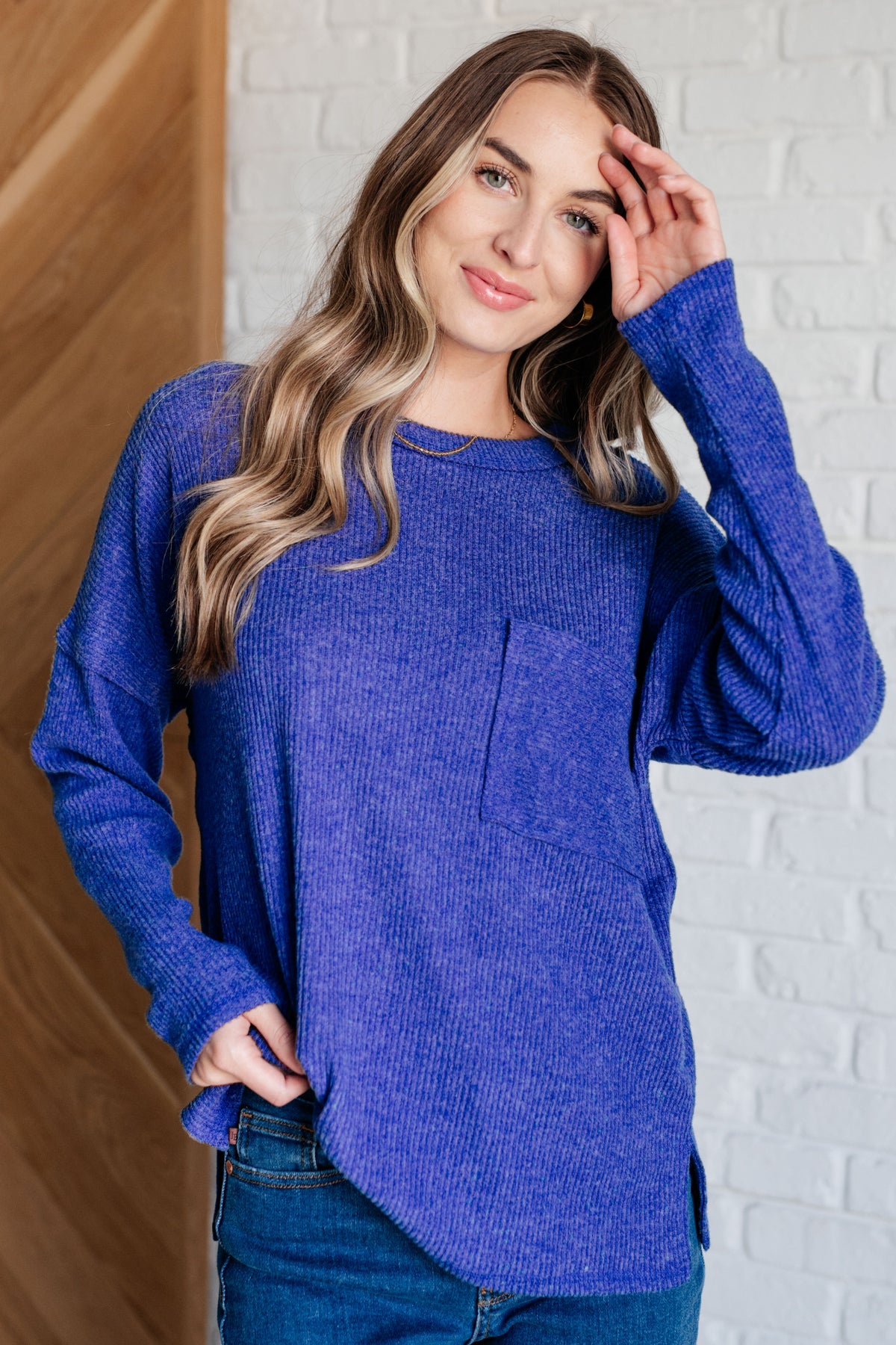 Casual Tuesday Ribbed Knit Sweater in Bright Blue - 10/2/2024