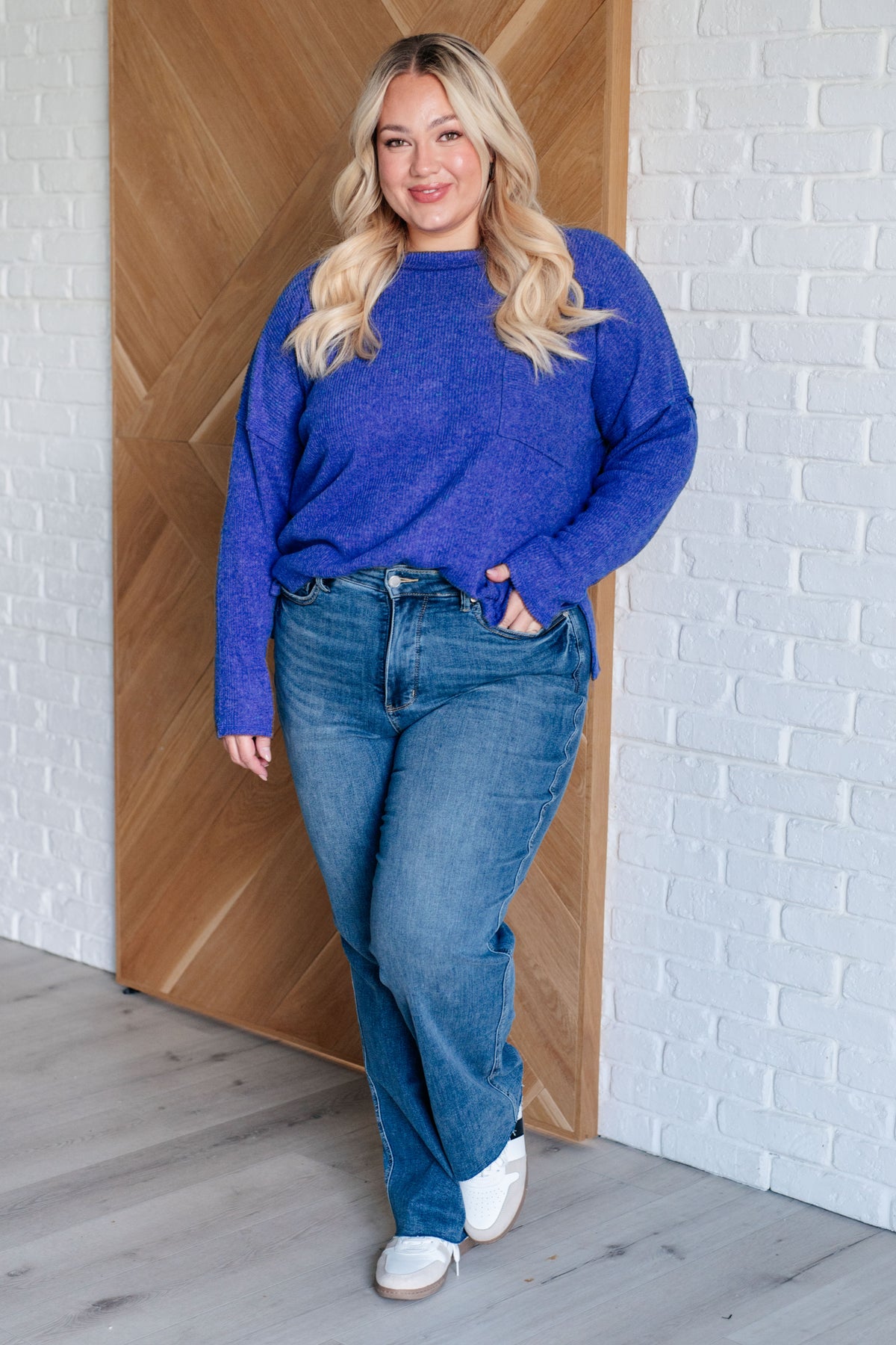 Casual Tuesday Ribbed Knit Sweater in Bright Blue - 10/2/2024