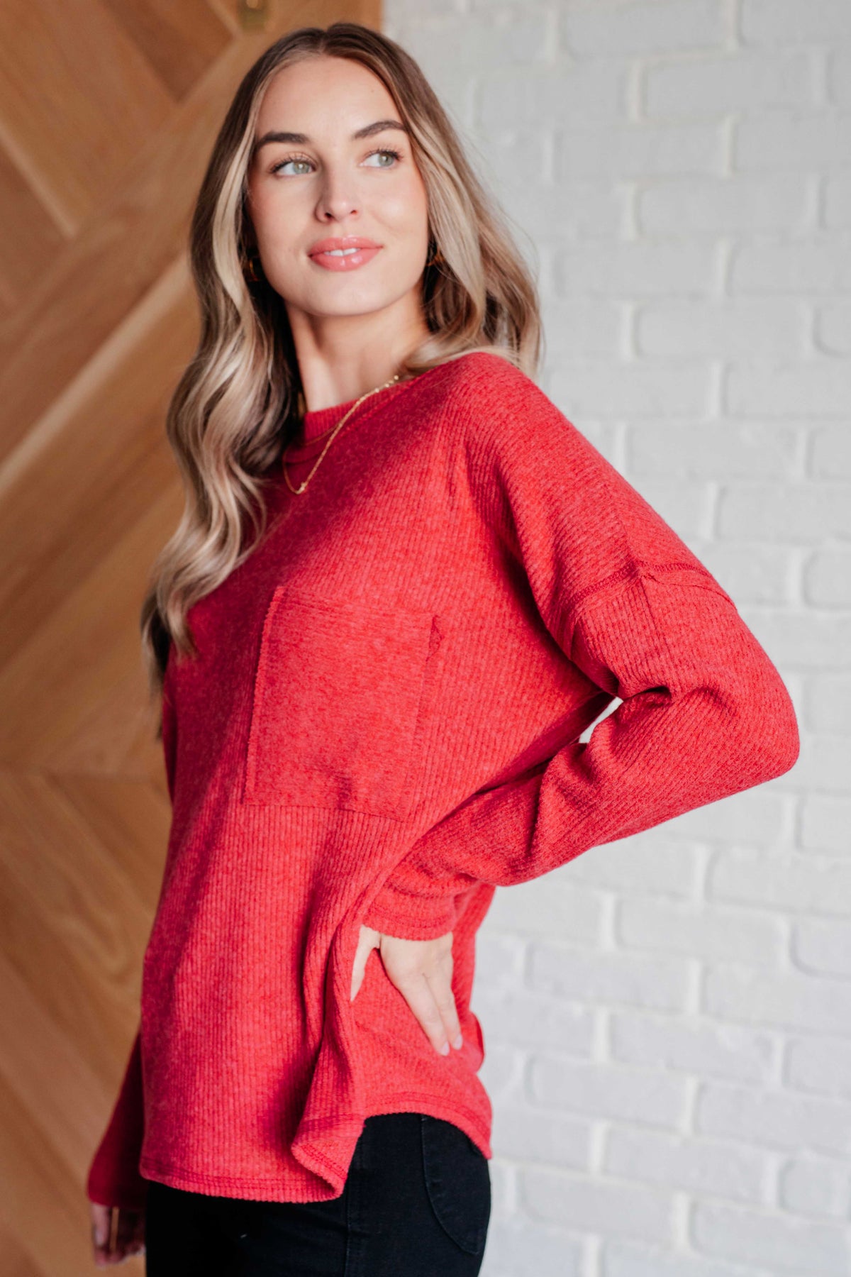 Casual Tuesday Ribbed Knit Sweater in Dark Red - 10/2/2024