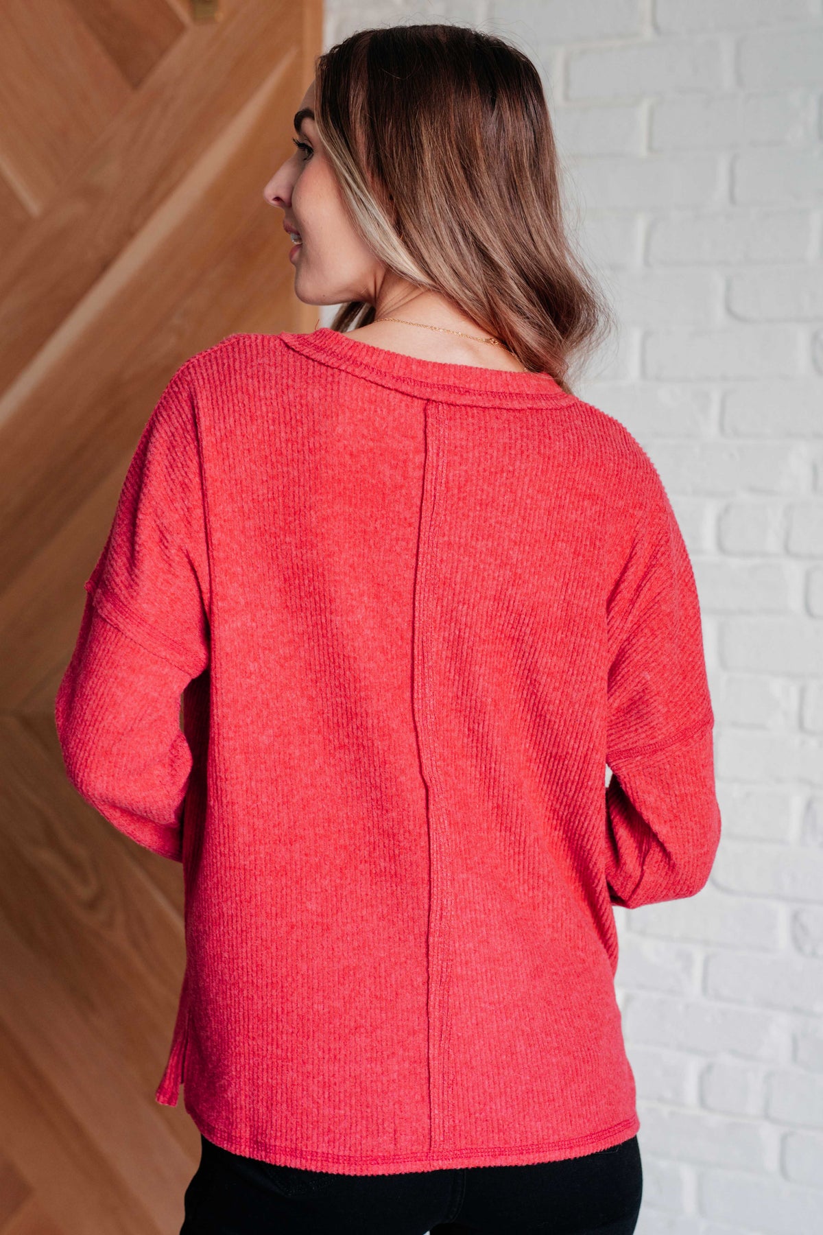 Casual Tuesday Ribbed Knit Sweater in Dark Red - 10/2/2024