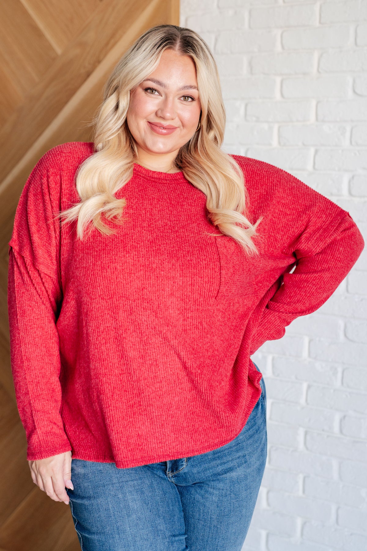 Casual Tuesday Ribbed Knit Sweater in Dark Red - 10/2/2024