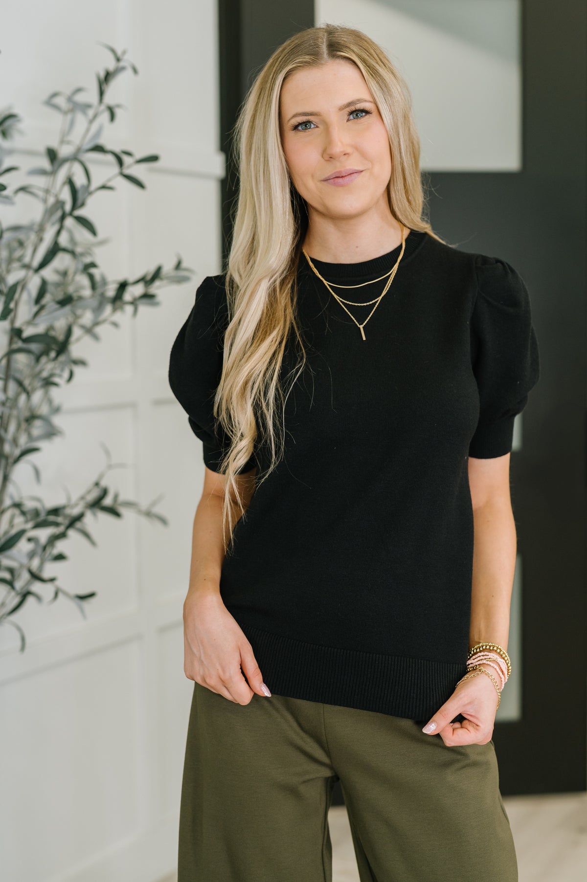 Casually Classy Puff Sleeve Blouse in Black - 10/3/2025