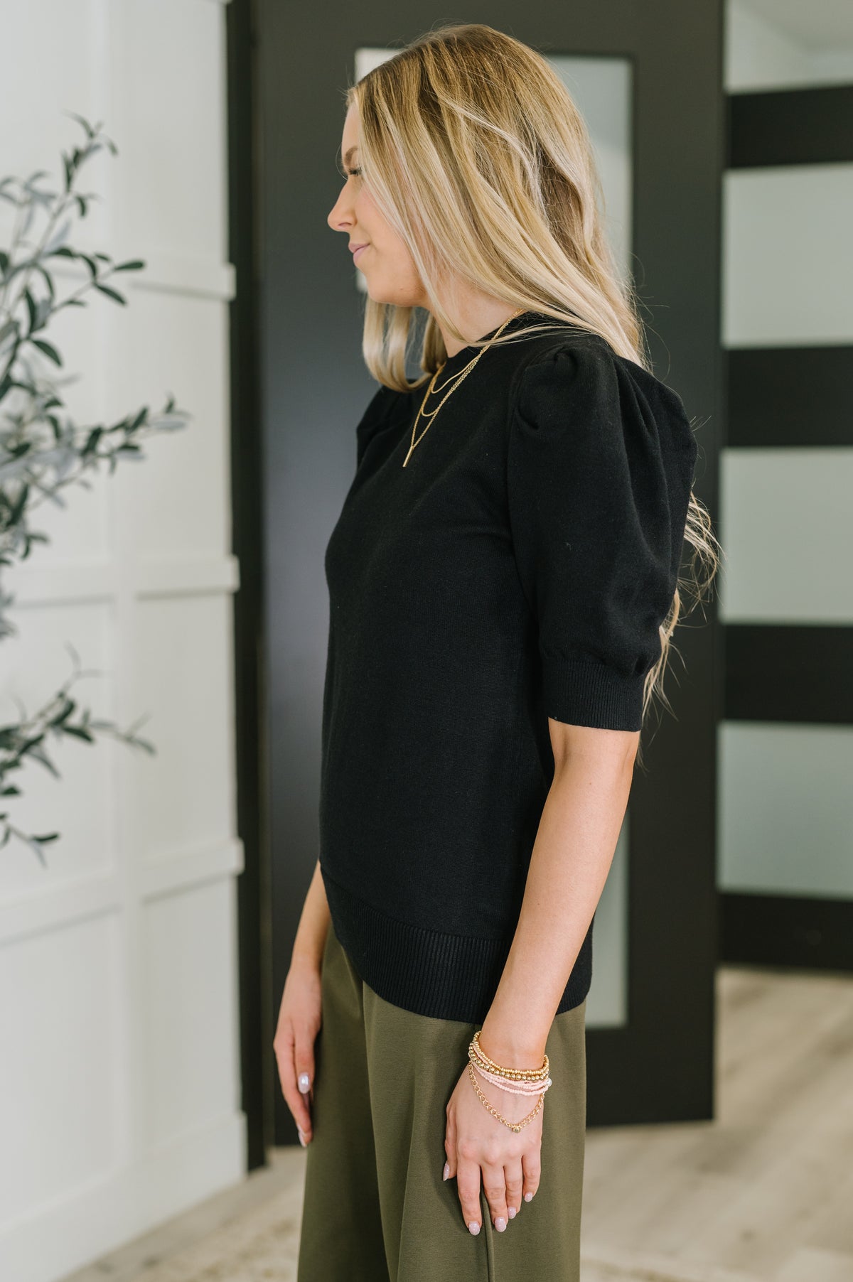 Casually Classy Puff Sleeve Blouse in Black - 10/3/2025
