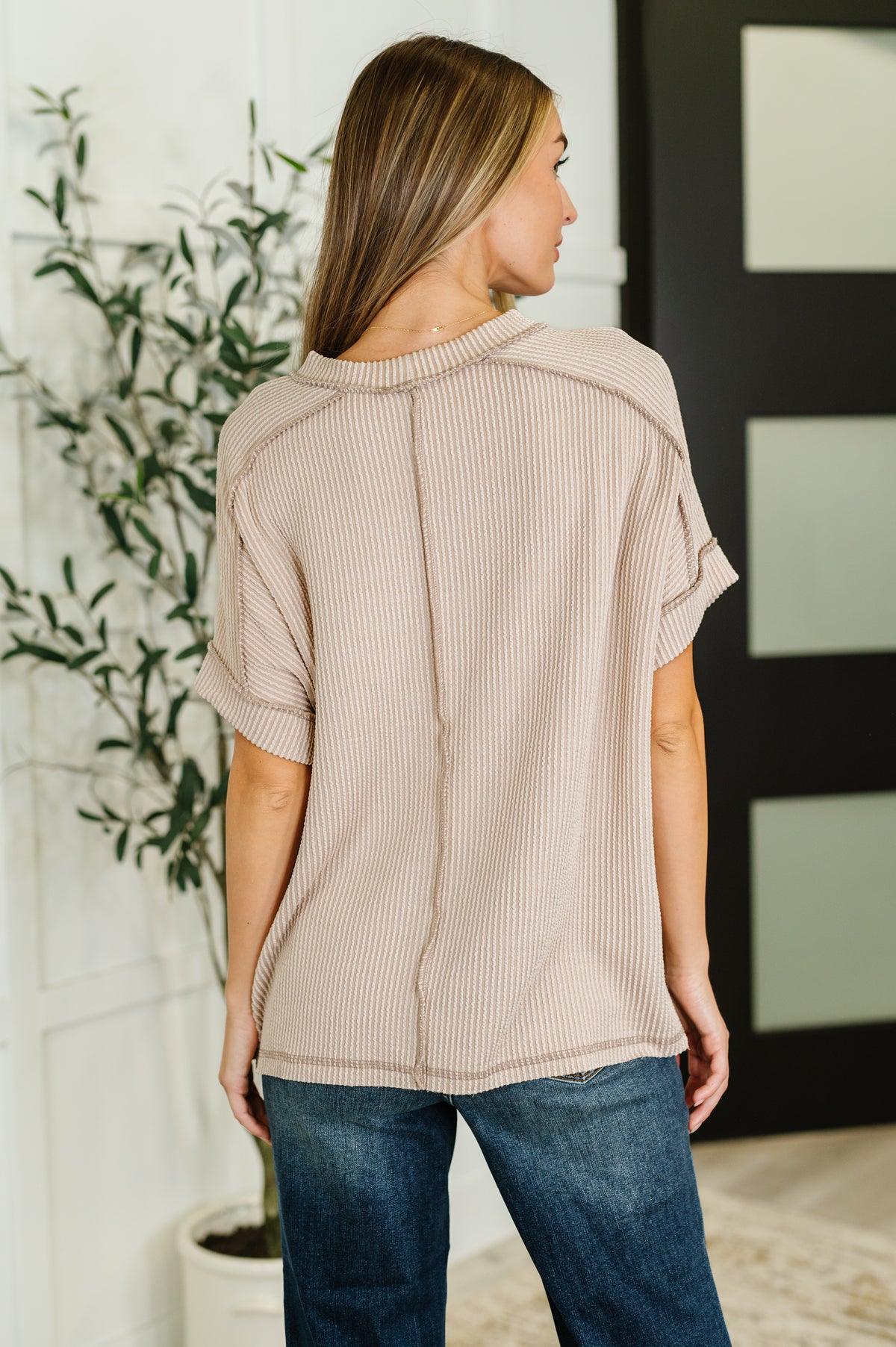 Catch Me Loungin’ Cable Ribbed Knit Top in Ash Mocha - 7/30/2025