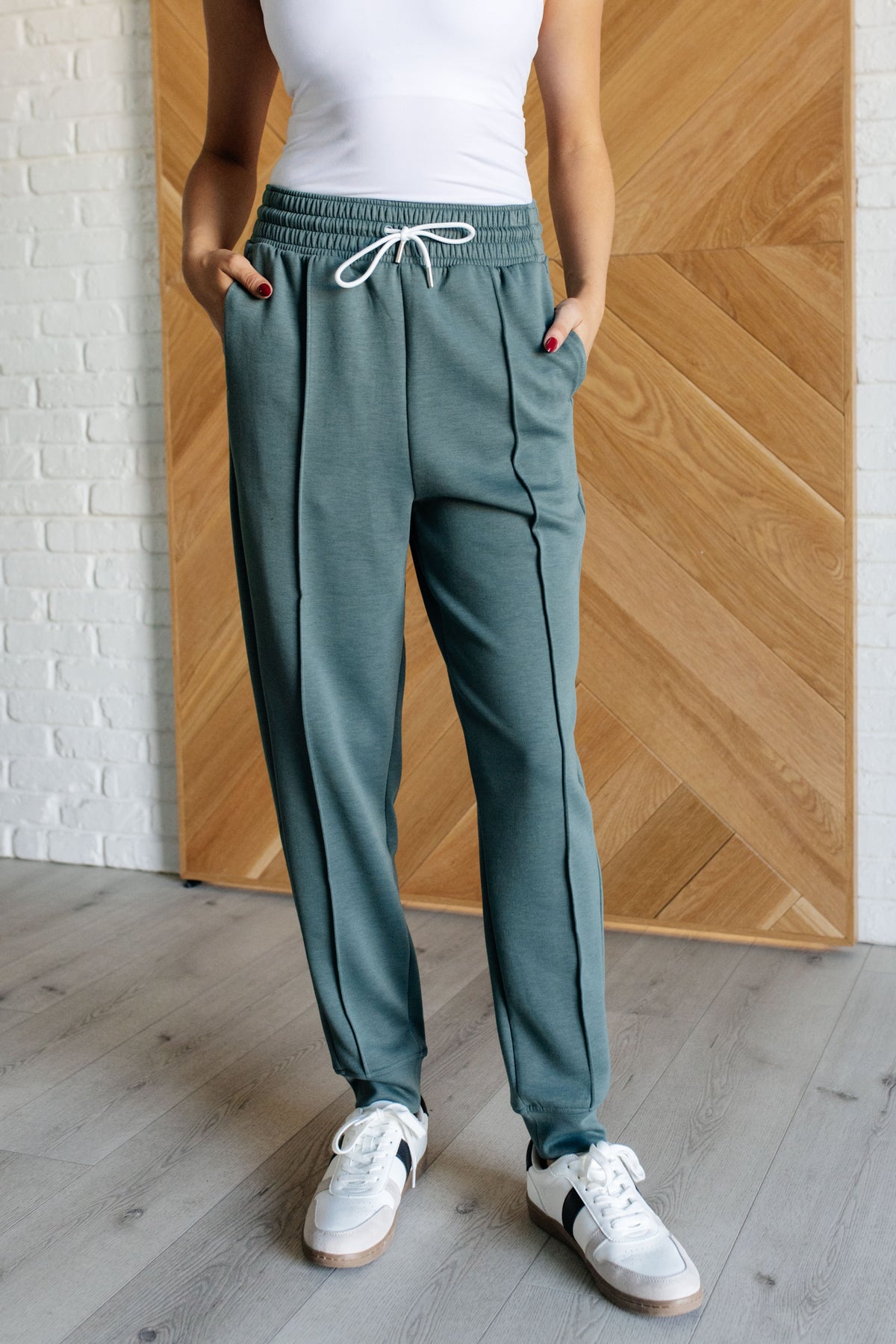 Center Seam Scuba Joggers in Ash Jade - 10/16/2024