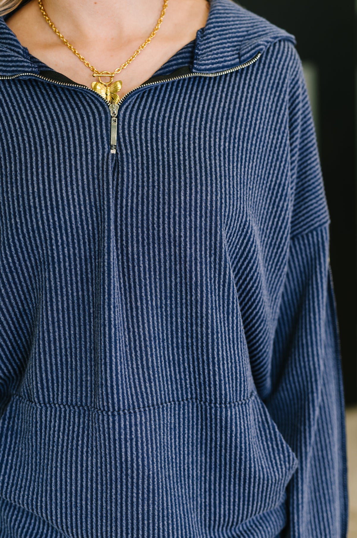 Certified Chiller Contrast Stripe Hoodie in Navy - 9/5/2025