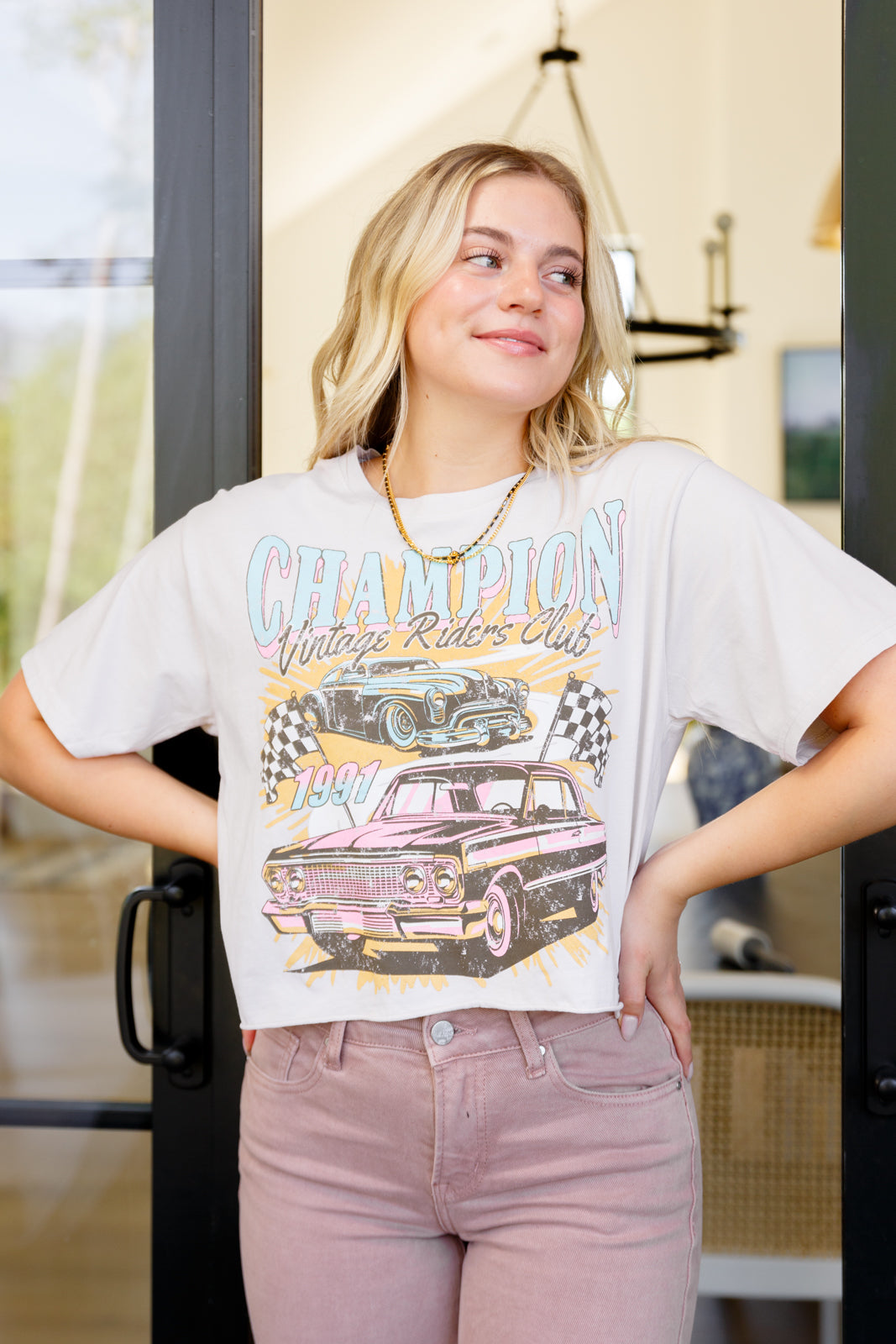 Champion Vintage Rider's Club Cropped Graphic T-Shirt - 8/31/2023