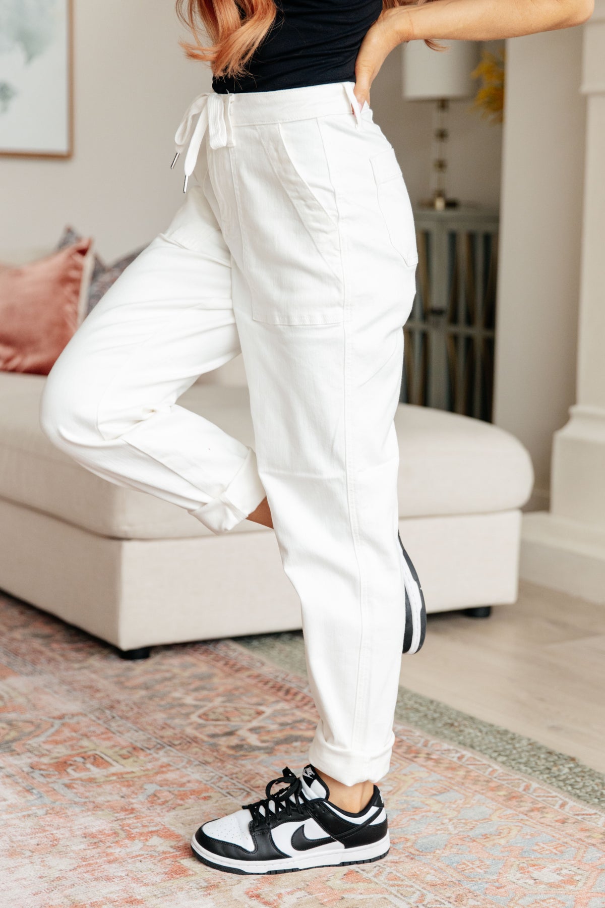 Charlene High Rise Jogger in Ecru - 12/6/2023