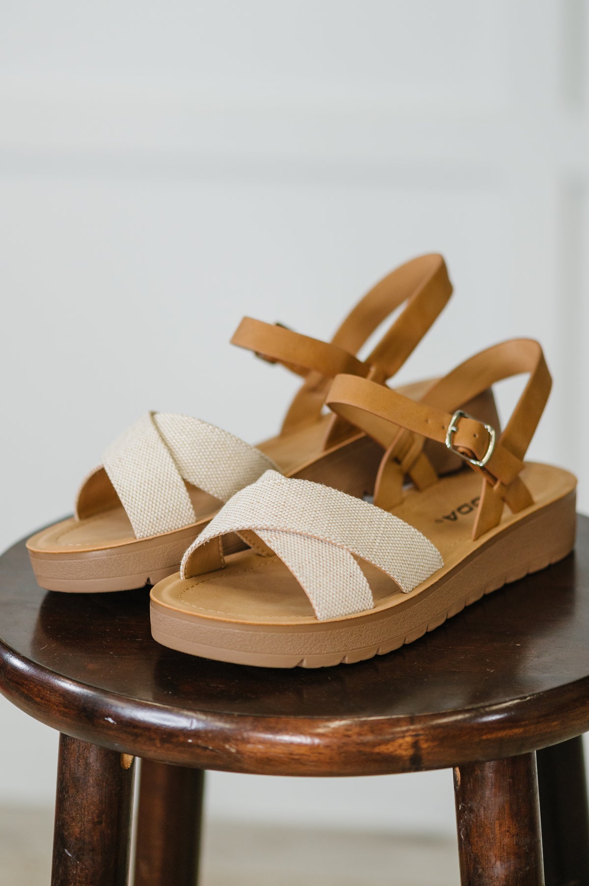 Chester Platform Nubuck Wedge Sandals in Cream - 7/11/2025 NEW