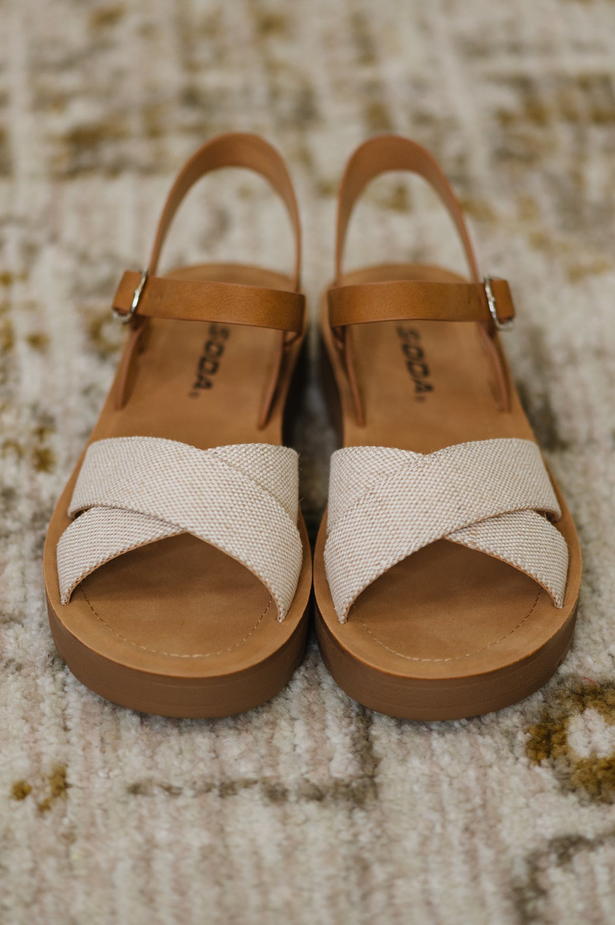 Chester Platform Nubuck Wedge Sandals in Cream - 7/11/2025 NEW