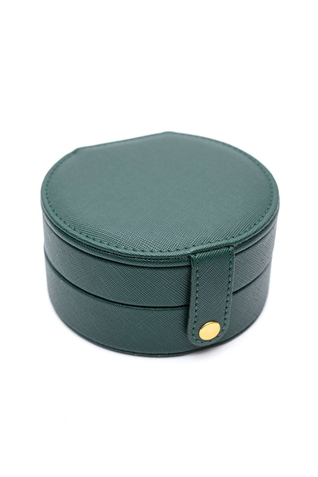 Circular Travel Jewelry Case in Green - 11/22/2024