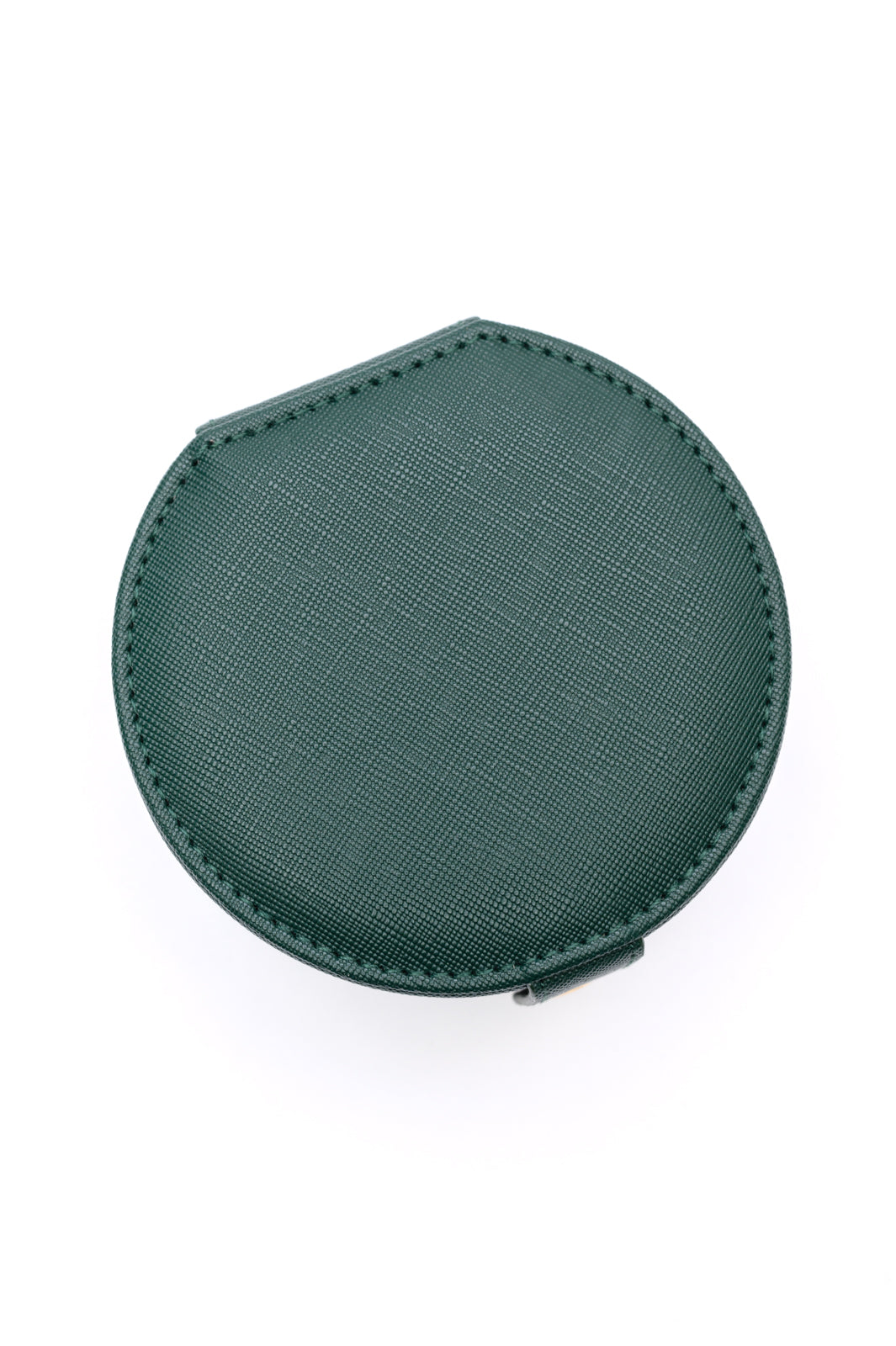 Circular Travel Jewelry Case in Green - 11/22/2024