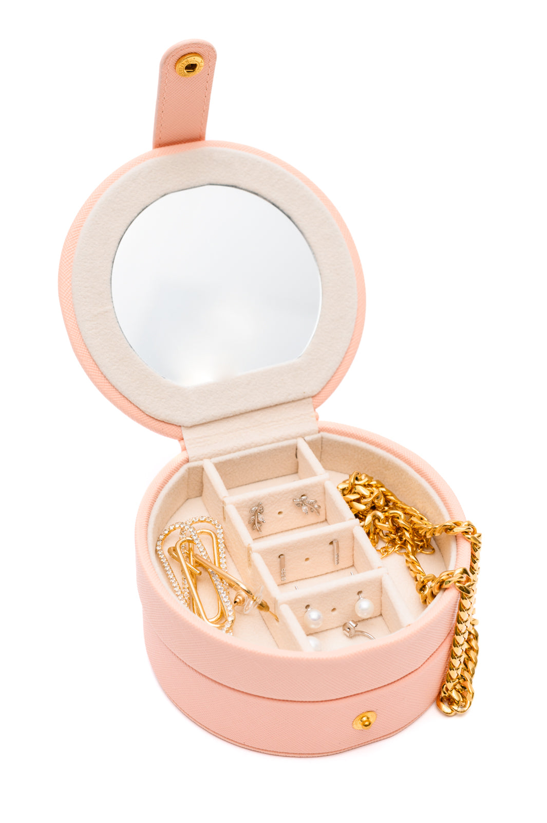 Circular Travel Jewelry Case in Pink - 11/22/2024